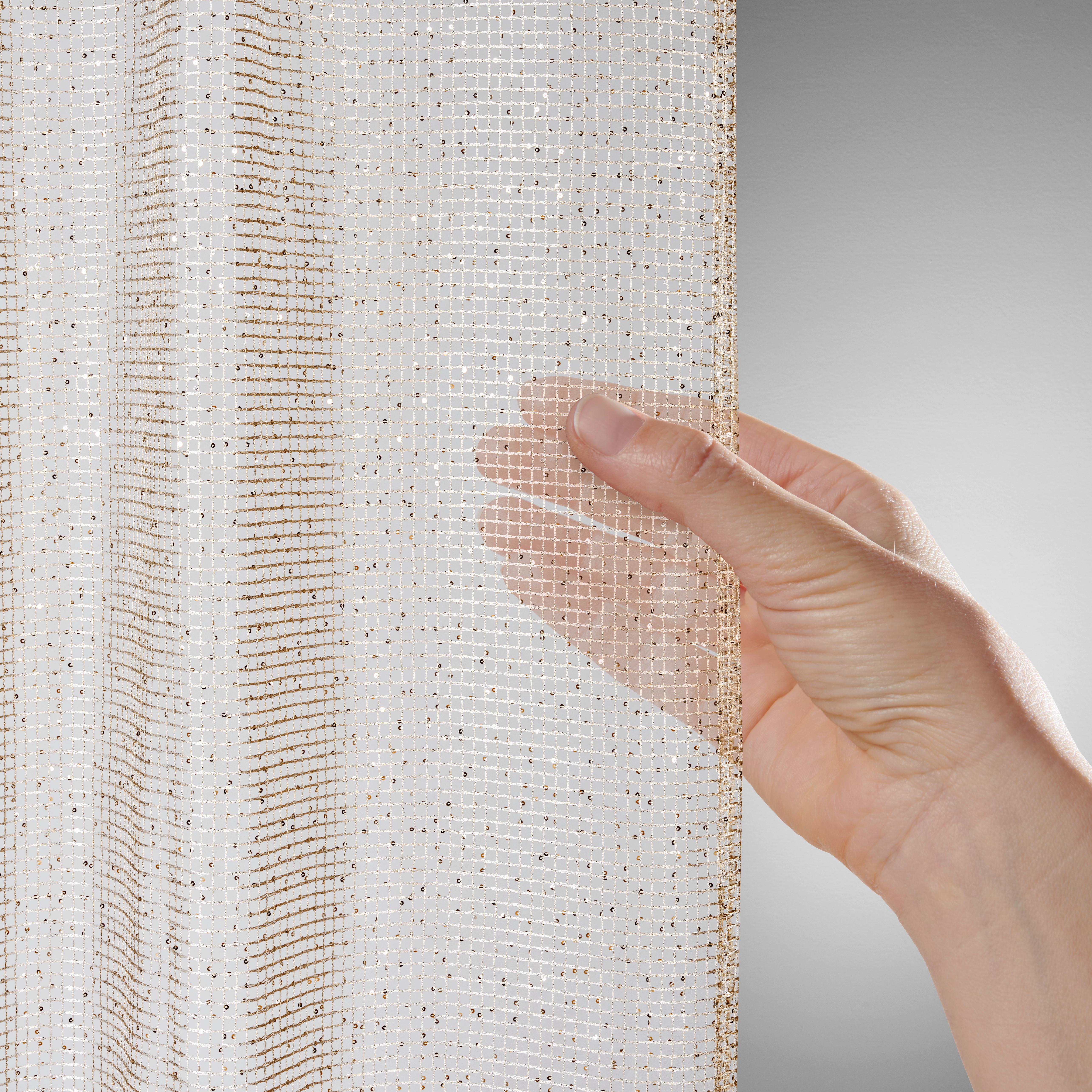 FERTIGVORHANG SPARKLE - Champagner/Beige, Textil (140/245cm) - Mömax