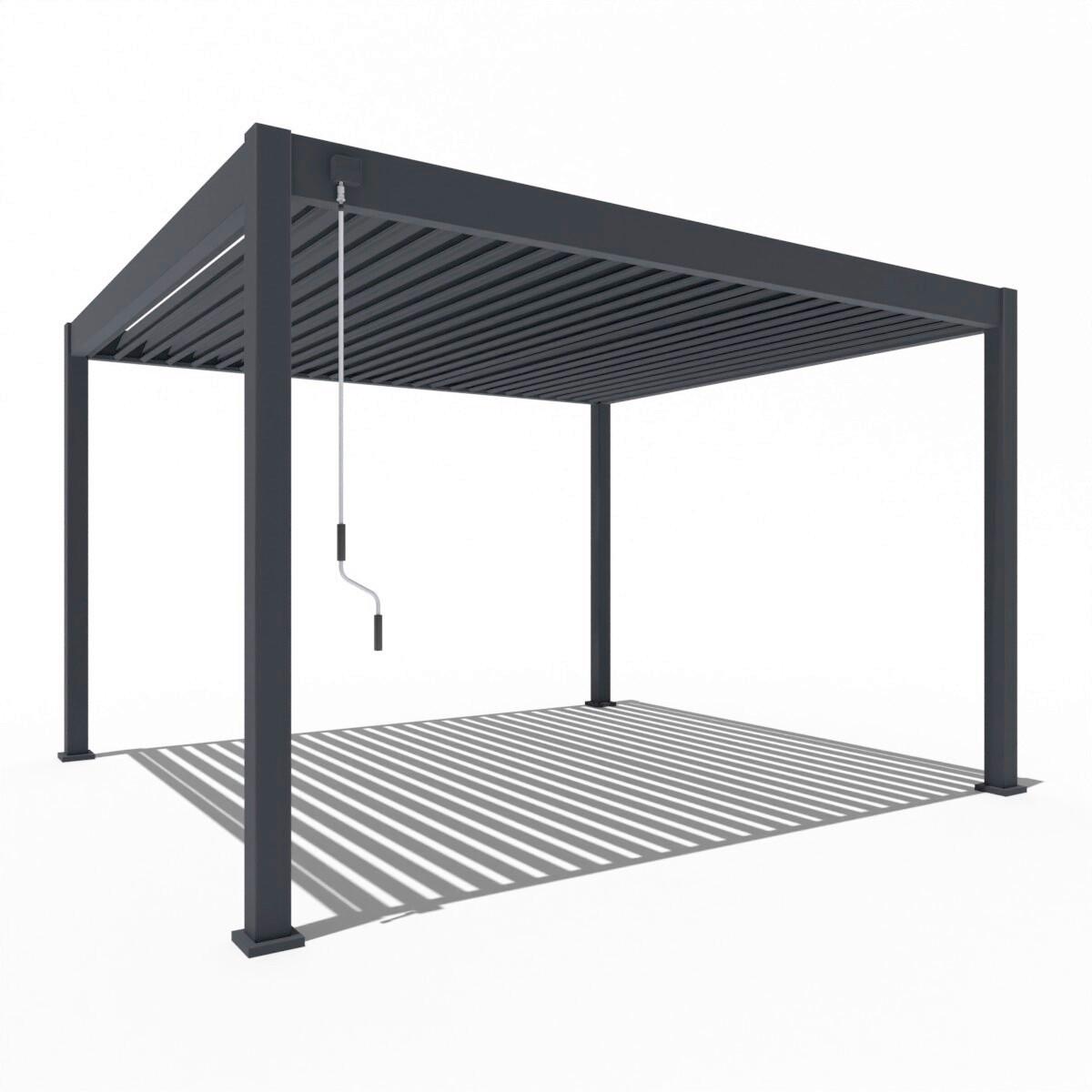 Pergola Superior, Antracit, 3,6x4m - barve grafita, Basics, kovina (360/255/400cm) - Gardenson