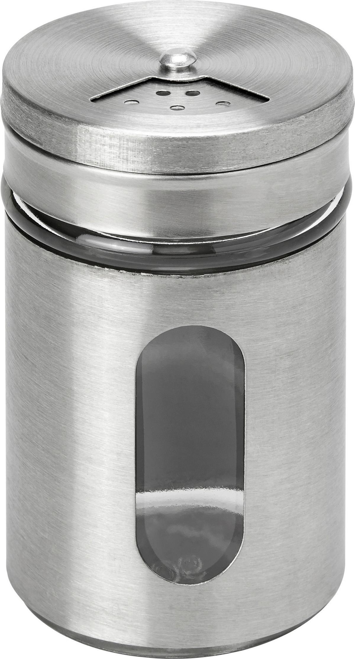 Gewürzdose Gemma in Edelstahlfarben - Edelstahlfarben, Glas/Metall (4,9/8cm) - Modern Living