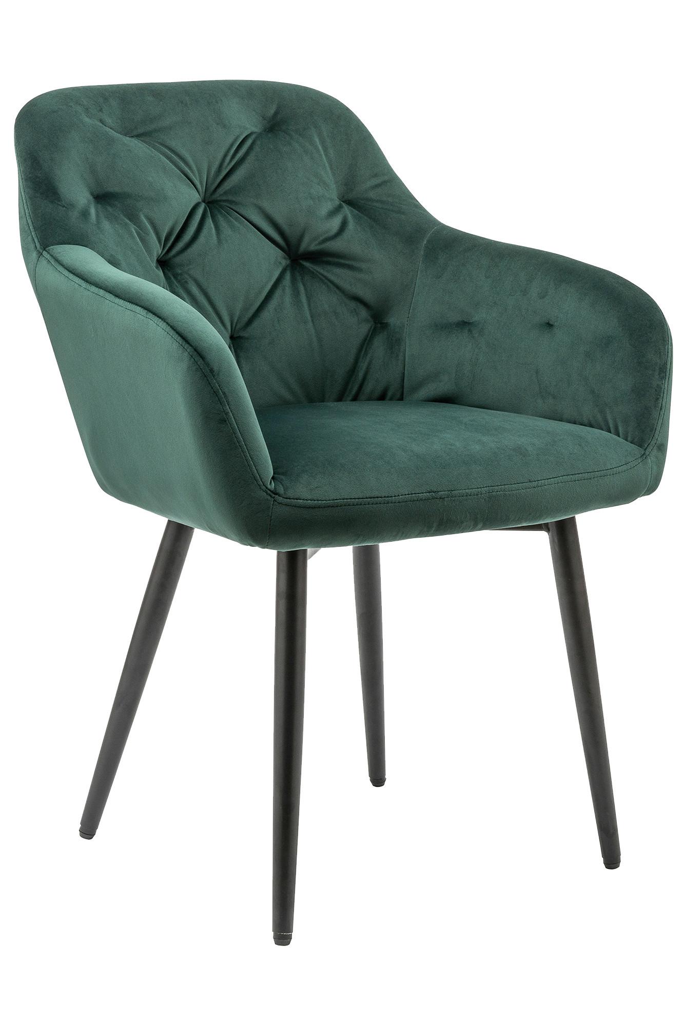 Naslanjač Samt, Zelena - črna/zelena, Moderno, kovina/tekstil (61/85/45cm) - Livetastic