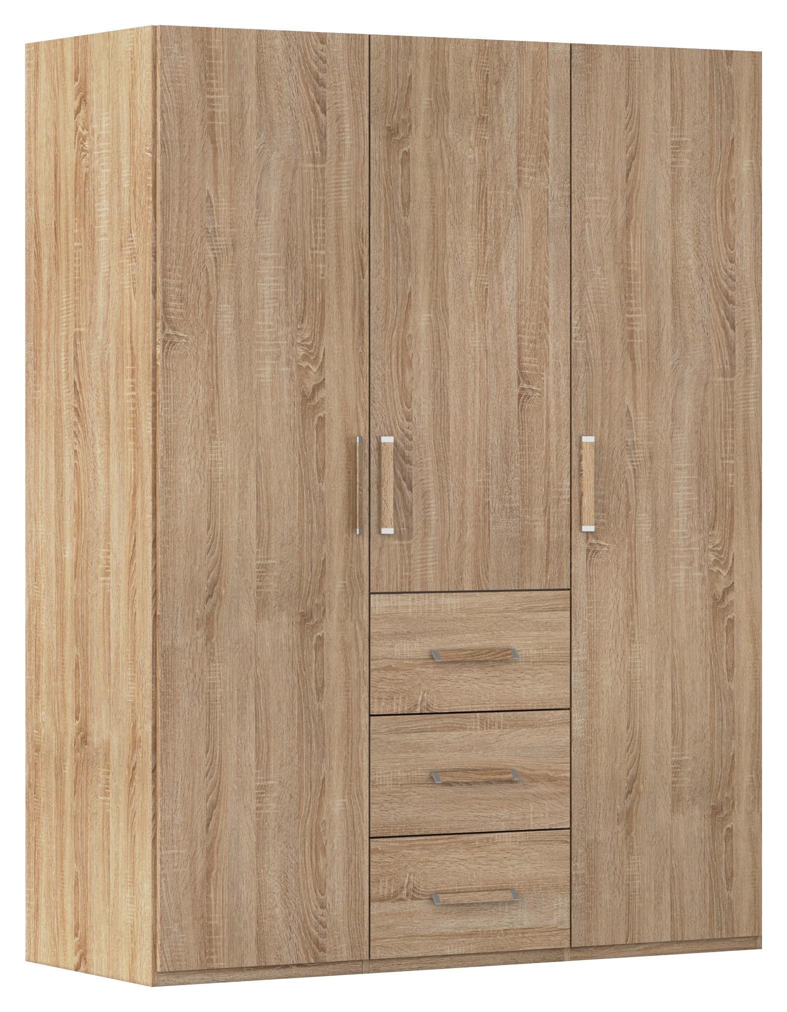 Omara S Klasičnimi Vrati Evelyn, Barva Hrasta - hrast sonoma/barve srebrnega hrasta, Design, umetna masa/leseni material (151/197/60cm) - Novel
