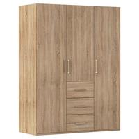 Omara S Klasičnimi Vrati Evelyn, Barva Hrasta - hrast sonoma/barve srebrnega hrasta, Design, umetna masa/leseni material (151/197/60cm) - Novel