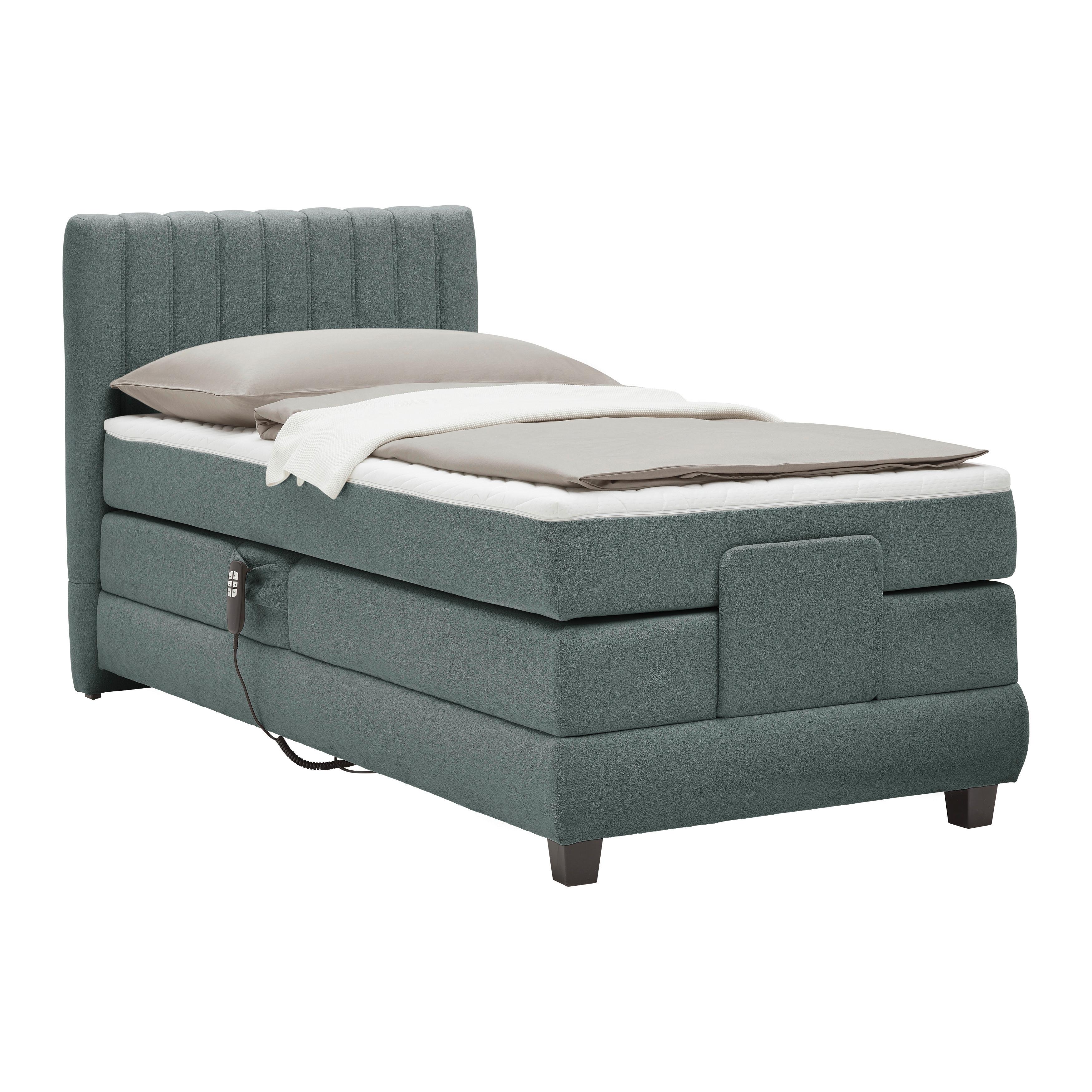 Boxspringbett Dixon Anthrazit ca. 90x200cm - Anthrazit/Schwarz, Konventionell, Holz/Holzwerkstoff (90/200cm) - Premium Living