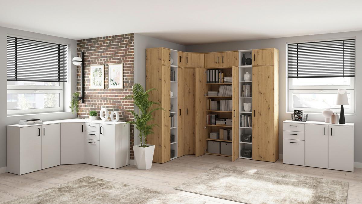 Komoda Multi - bijela/crna, Moderno, drvni materijal/plastika (45/83/40cm) - Modern Living