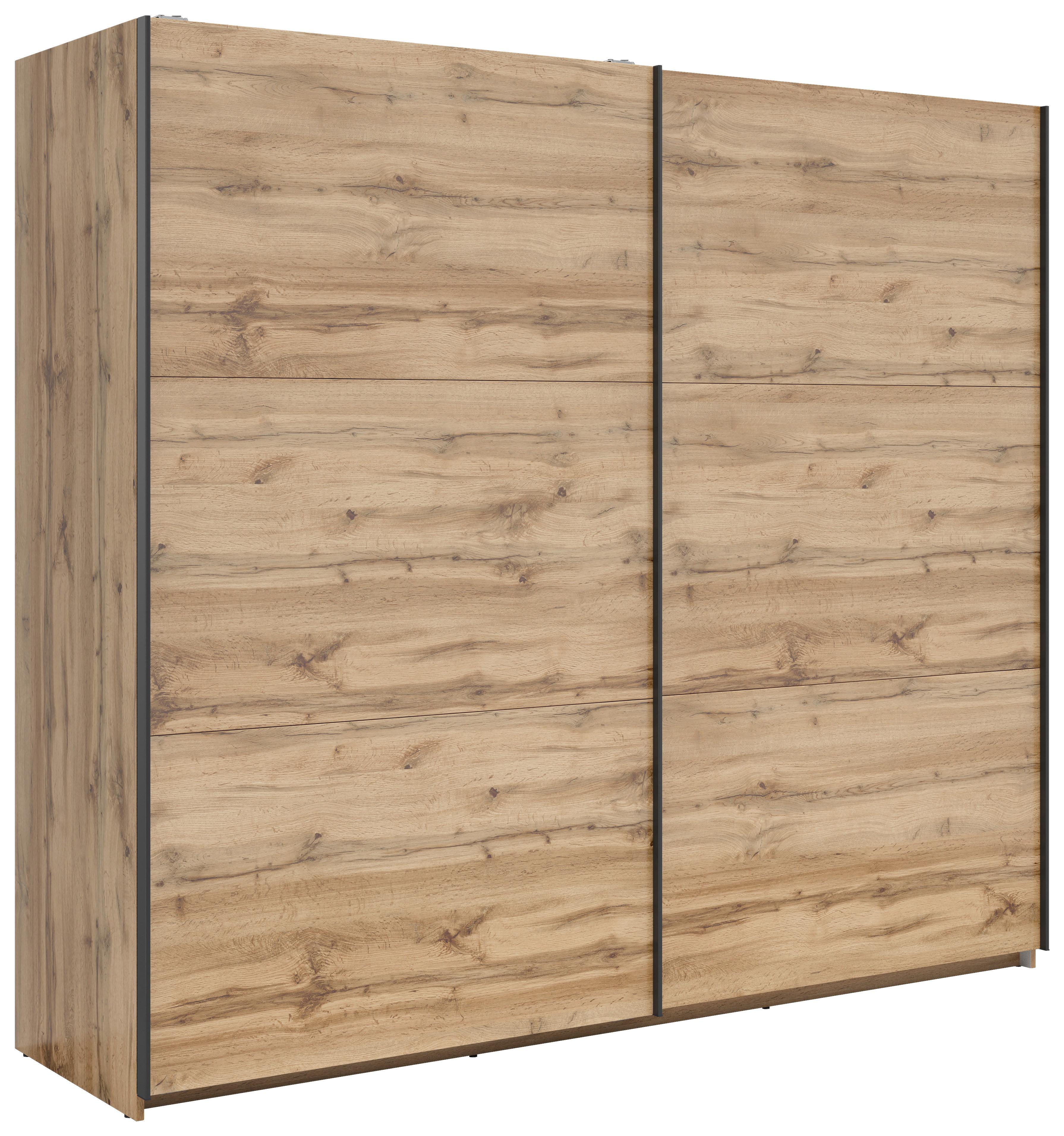 Ormar S Kliznim Vratima Tetrix - antracit/hrast Wotan, Moderno, drvni materijal/metal (220/195,5/60cm) - Modern Living