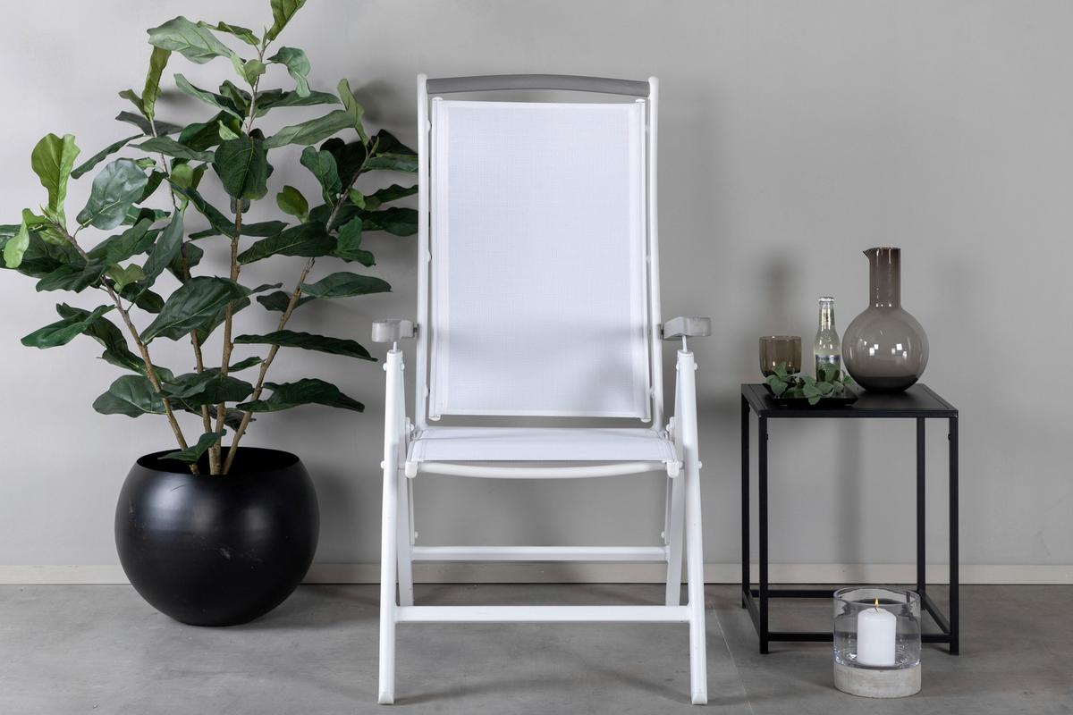 Gartensessel 2er-Set Albany ca. 60x110x60 cm Weiß - Weiß, KONVENTIONELL, Metall (60/110/60cm) - Gardenson