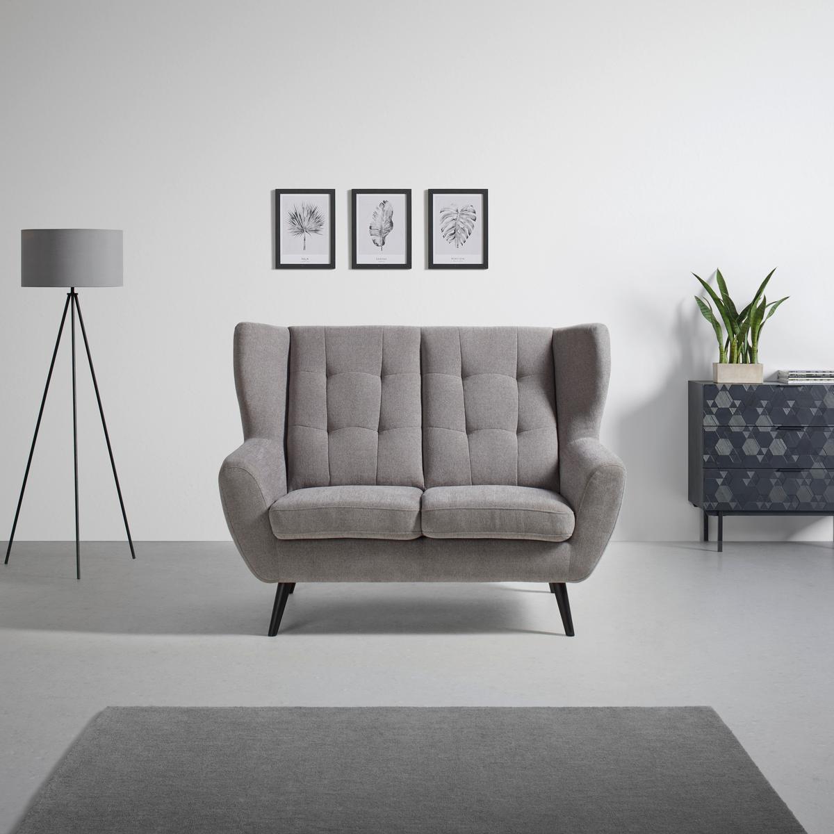 2-Sitzer-Sofa Helsinki in Grau/Dunkelgrau - Dunkelgrau/Schwarz, MODERN, Holz/Holzwerkstoff (140/102/90cm) - Mömax