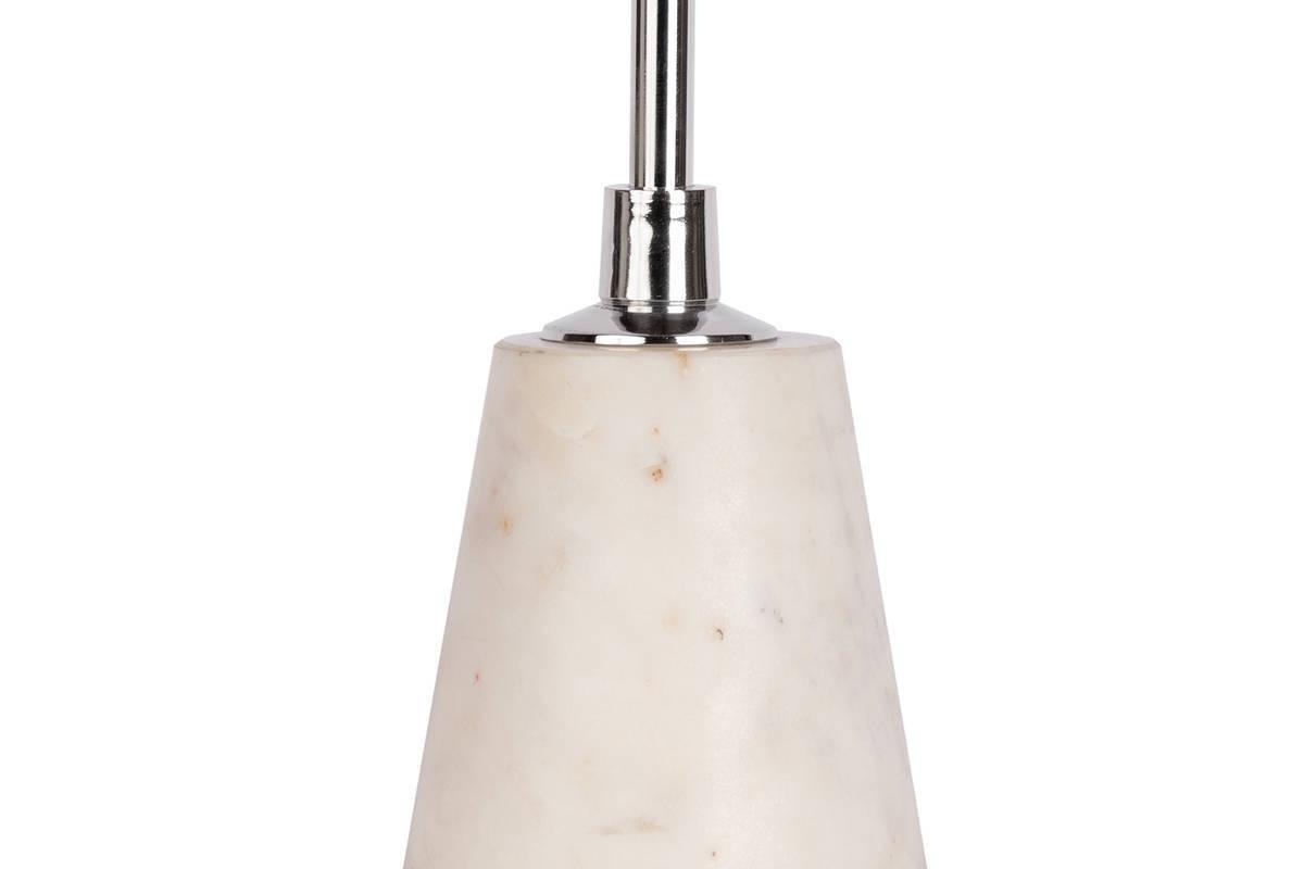 KERZENSTÄNDER KERZENHALTER FAYYA 225 - Weiss/Silberfarben, Trend, Stein/Metall (10/30/10cm) - Kayoom