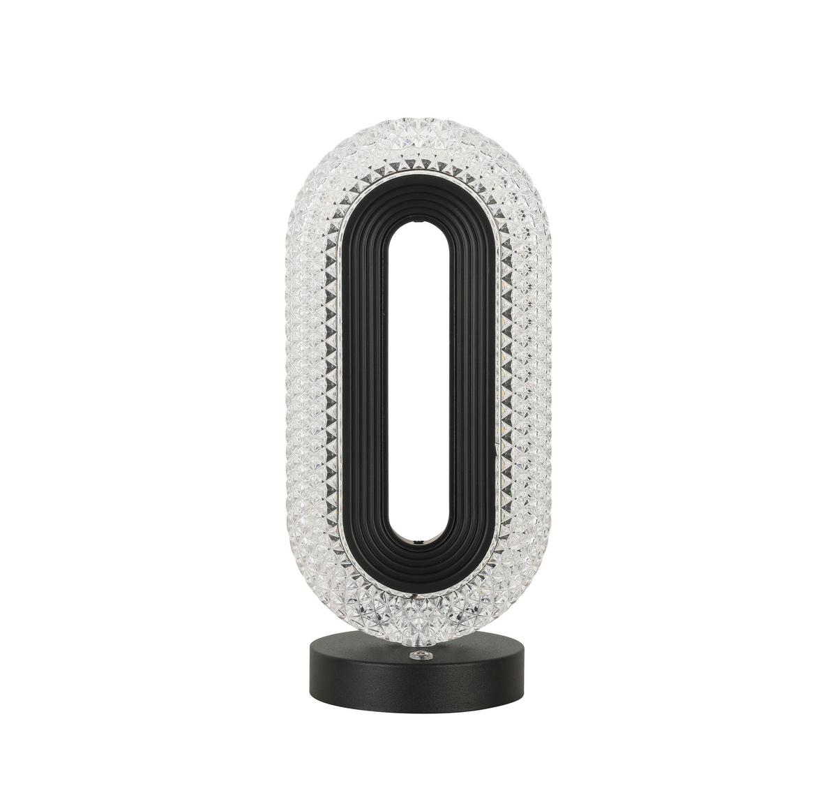 LED-Tischleuchte Hibo Schwarz/Transparent max. 3 W - Transparent/Schwarz, Modern, Kunststoff (12/26/9,8cm) - Modern Living