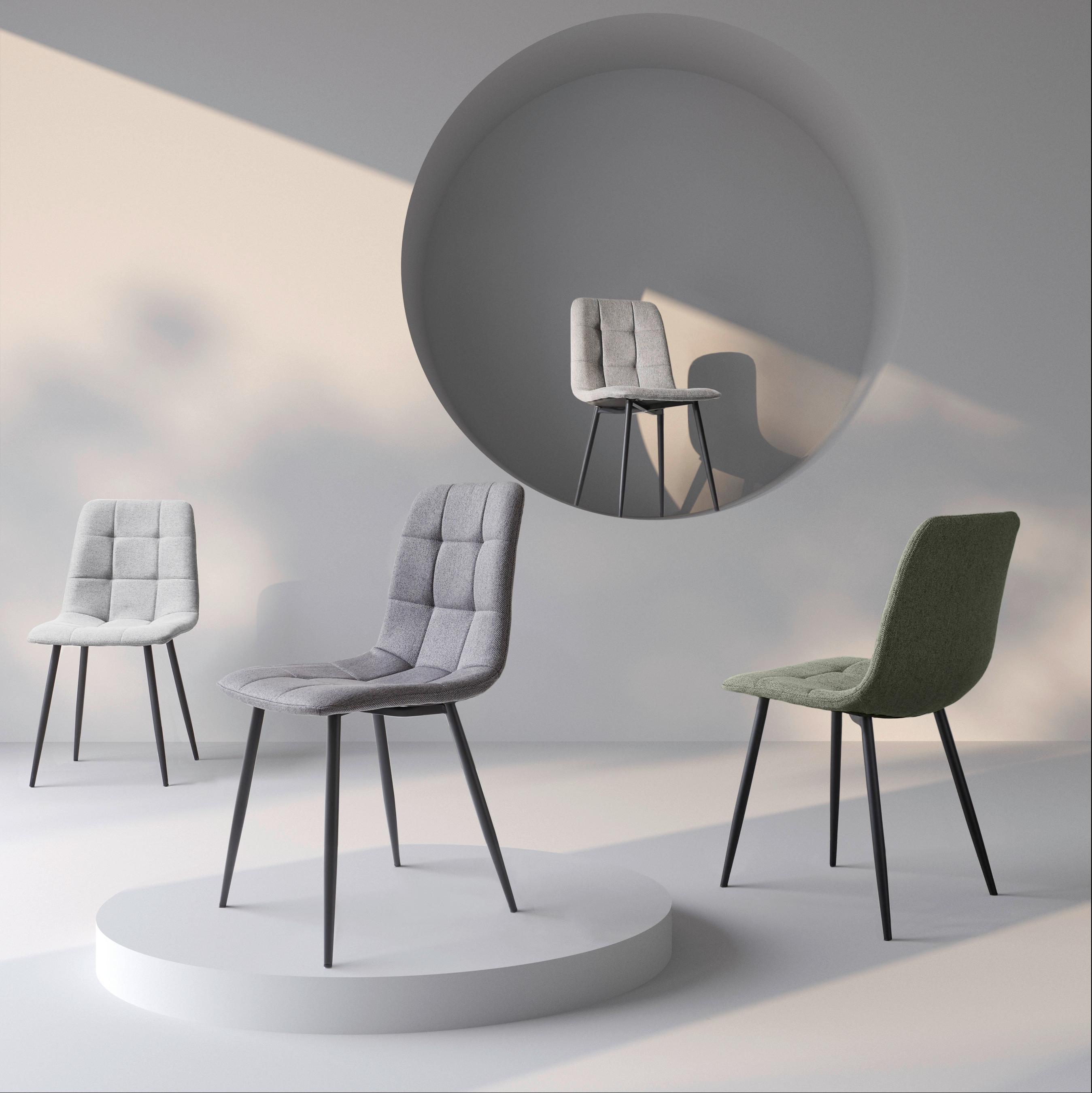 KRZESŁO JEFF - czarny/szary, Design, metal/tkanina (45/86.5/55cm) - Stylife