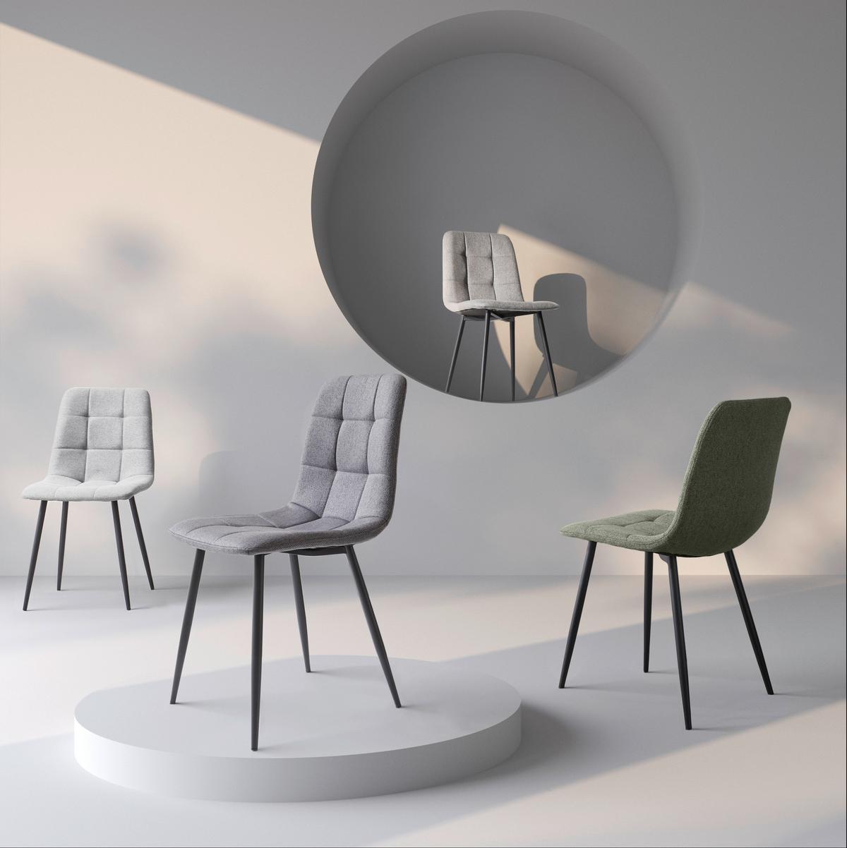 KRZESŁO JEFF - czarny/szary, Design, metal/tkanina (45/86.5/55cm) - Stylife