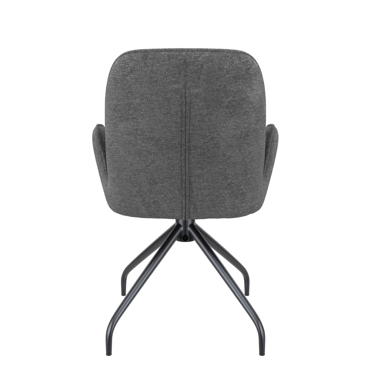 Naslanjač Fria, Temno Siva, Vrtljiv - temno siva/črna, Konvencionalno, kovina/tekstil (59/86/62cm)
