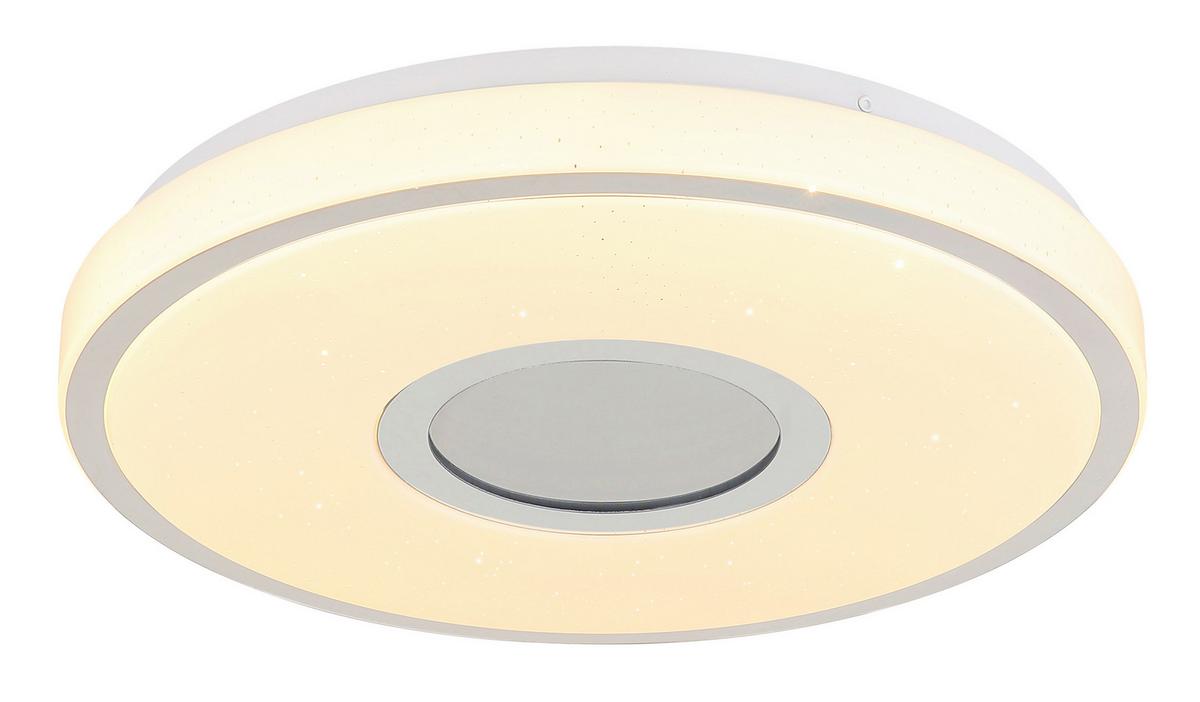 Led Stropna Svjetiljka Astania - bijela/boje kroma, Basics, metal/plastika (38/6,5cm) - Globo