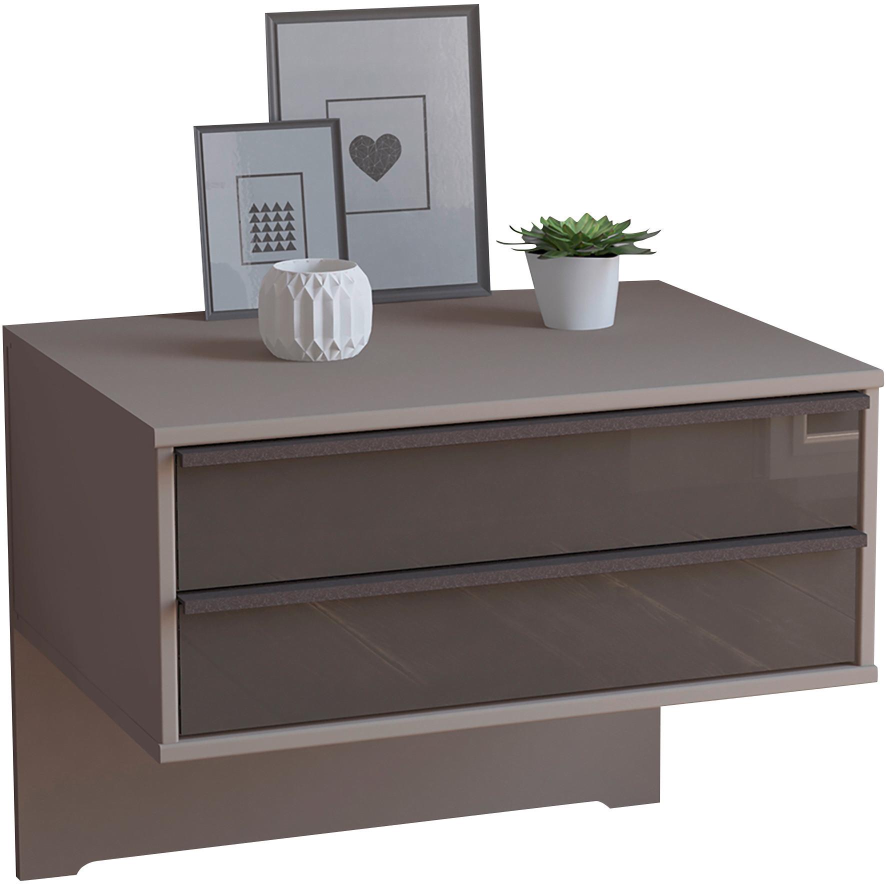 SZAFKA NOCNA MONZA - szary/brązowy, Design, materiał drewnopochodny/metal (60/48/43cm) - Dieter Knoll