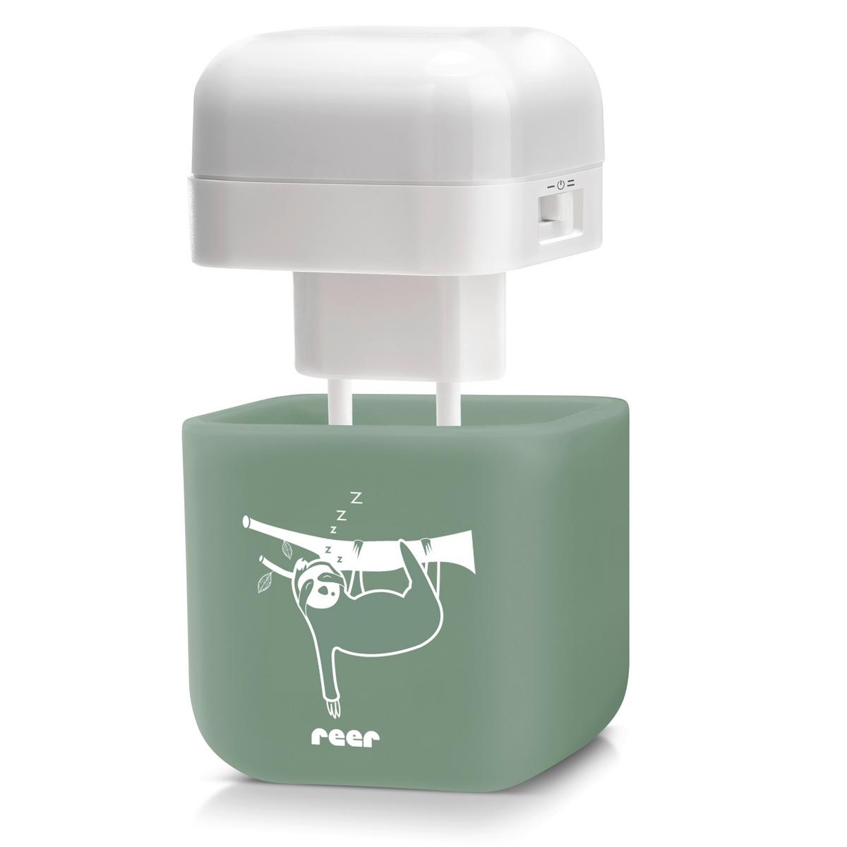 LAMPKA NOCNA DZIECIĘCA 2IN1 SLEEPLIGHT - jasnozielony, Basics, tworzywo sztuczne (6/7,5/6cm) - Reer