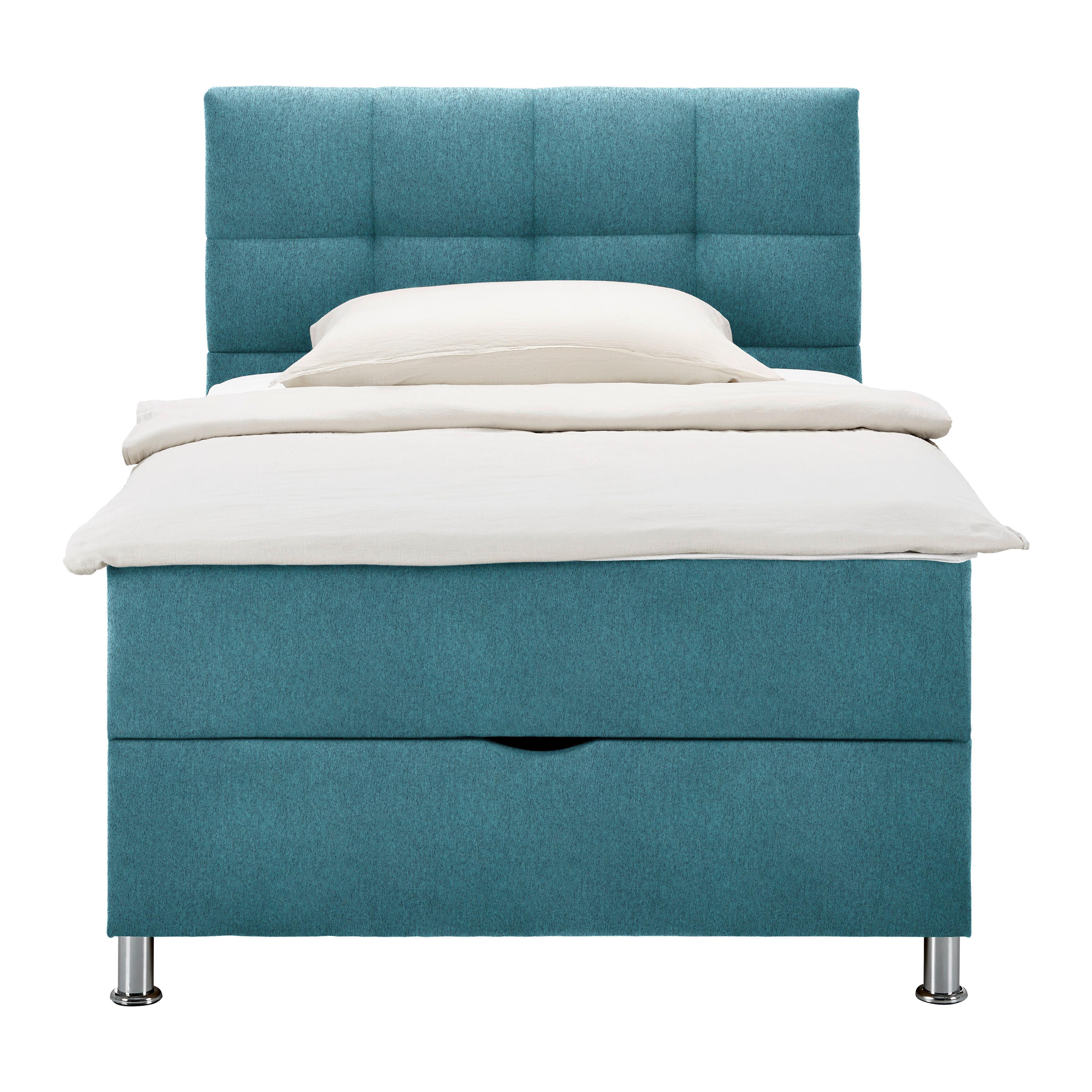 Box Krevet Oviedo - tirkizna/boje kroma, Konvencionalno, tekstil (120/200cm) - Mömax