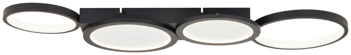 LED-Deckenleuchte Rund Schwarz max. 40 Watt - Schwarz, MODERN, Kunststoff/Metall (86/32/4,5cm)