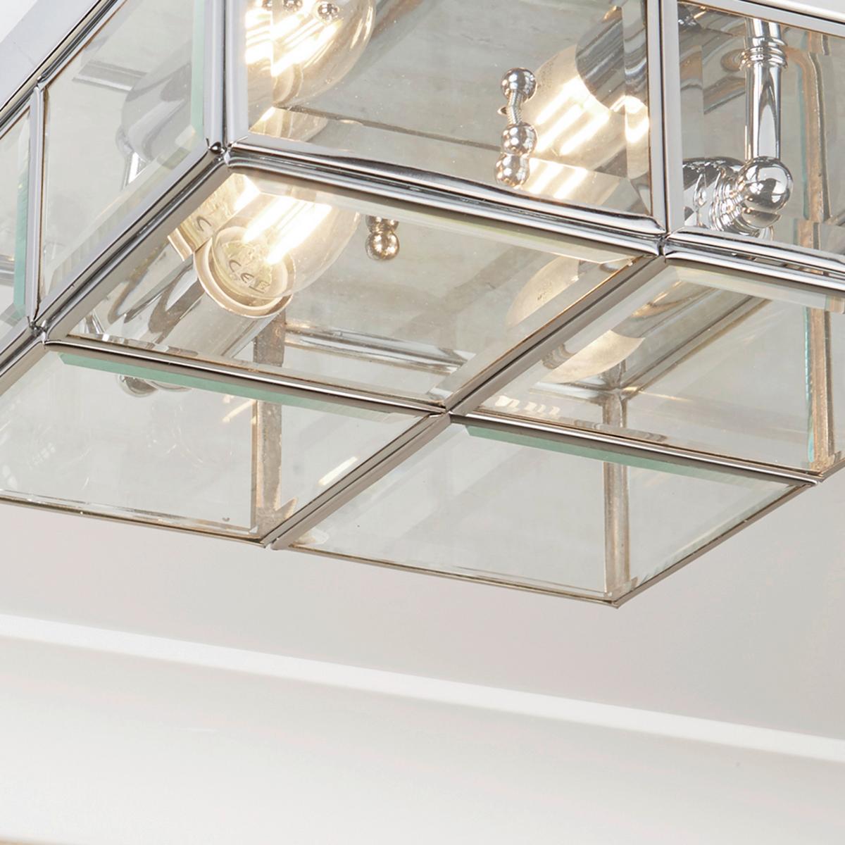 Mennyezeti Lámpa Pisa 6769-26cc - krómszínű, Konventionell, üveg/fém (25/25/10cm)