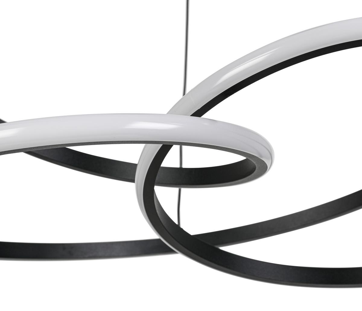 Lampă suspendată cu LED Mofer - negru, Modern, plastic/metal (50/120cm) - Premium Living