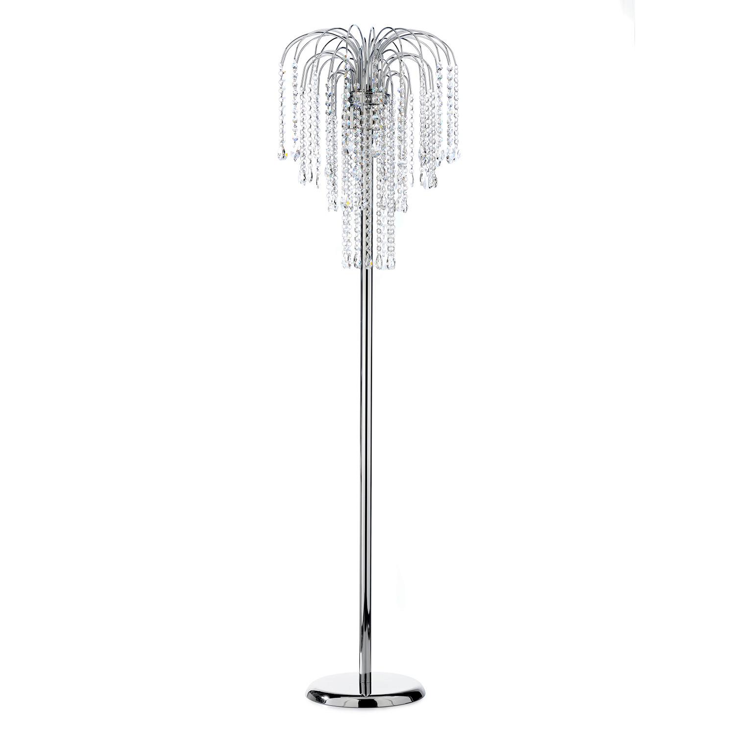 Stehleuchte Pioggia Chromfarben max. 6 Watt - Chromfarben, KONVENTIONELL, Glas/Metall (40/40/160cm)