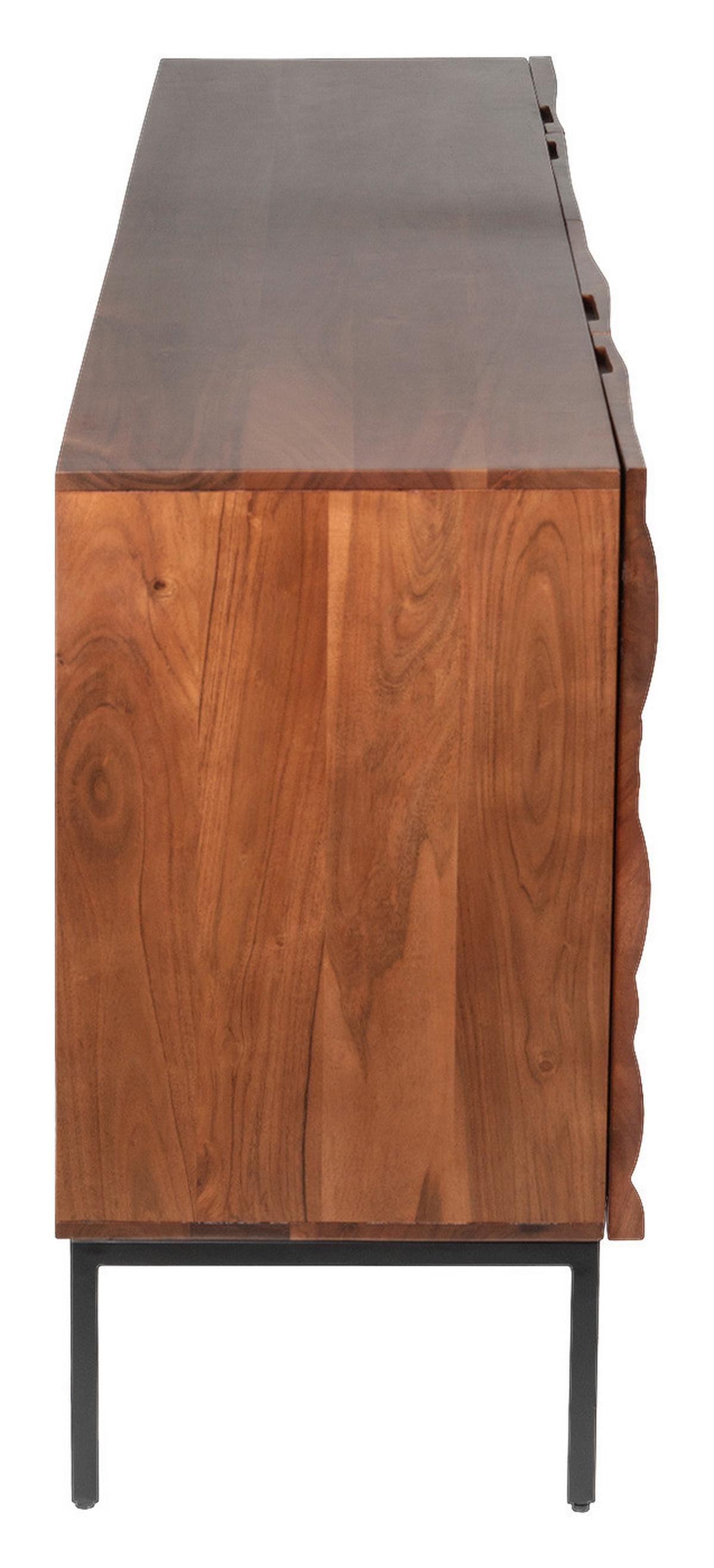 Sideboard Wave Walnussfarben - Walnussfarben/Schwarz, Trend, Holz/Metall (175/76/40cm) - P & B