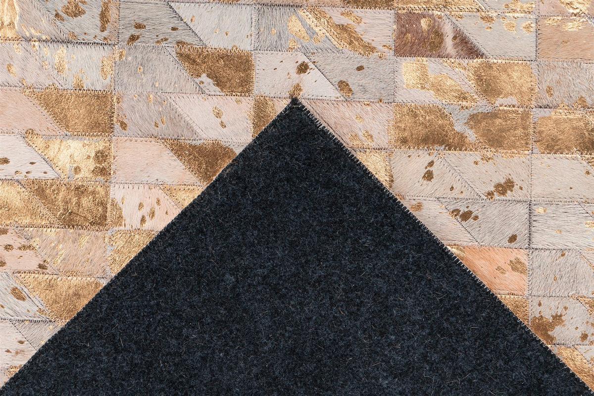 FLACHWEBETEPPICH LAVIN 725 GOLD / MULTI - Goldfarben/Multicolor, Konventionell, Leder (120/170cm) - Kayoom