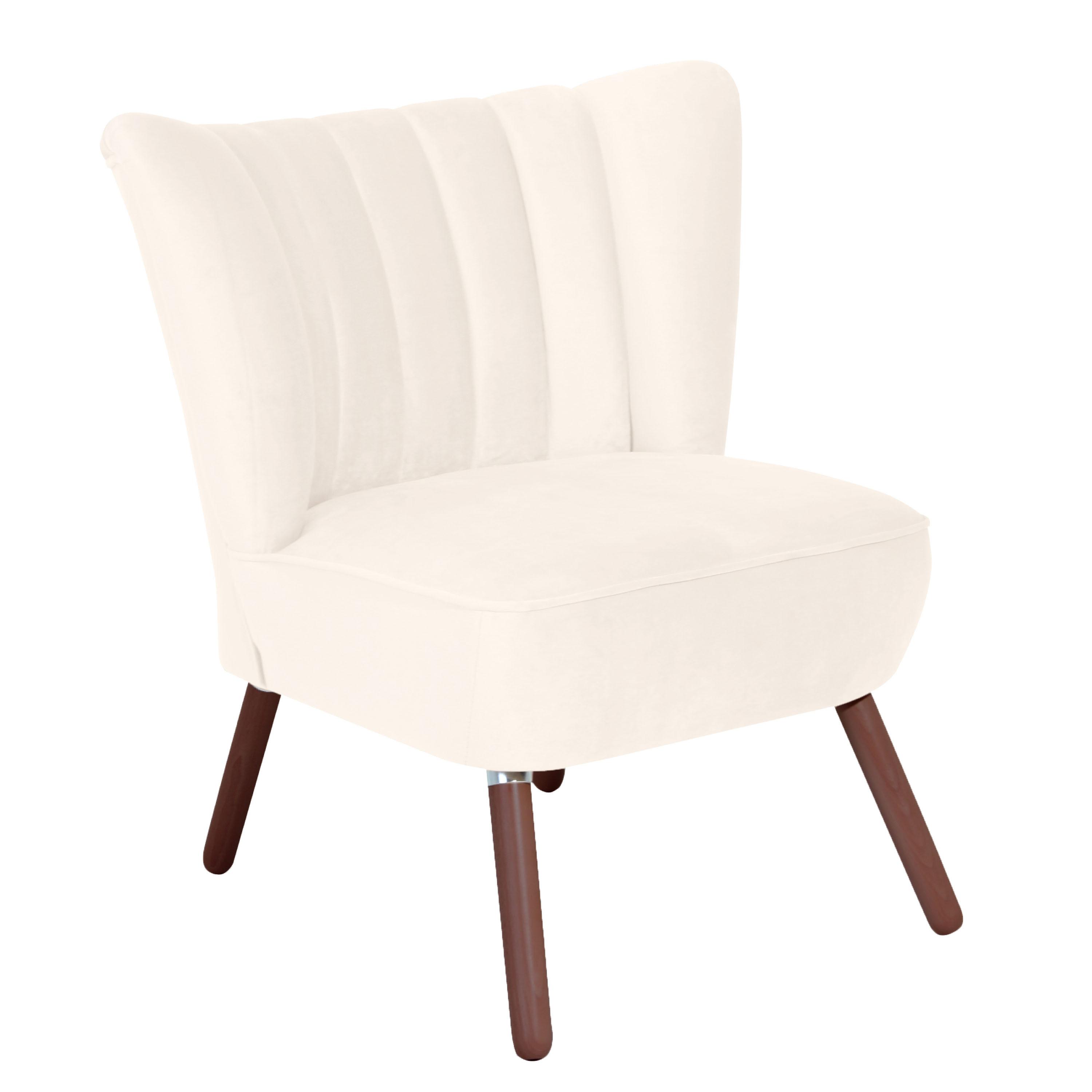 SESSEL ALESSANDRO - Nussbaumfarben/Creme, Design, Holz/Textil (70/80/66cm) - Max Winzer