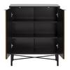 COMMODE MADRID -EXKLUSIV- - Natuurlijke kleuren/Zwart, Modern, Houtcomposiet/Hout (76/90/35cm) - Mömax