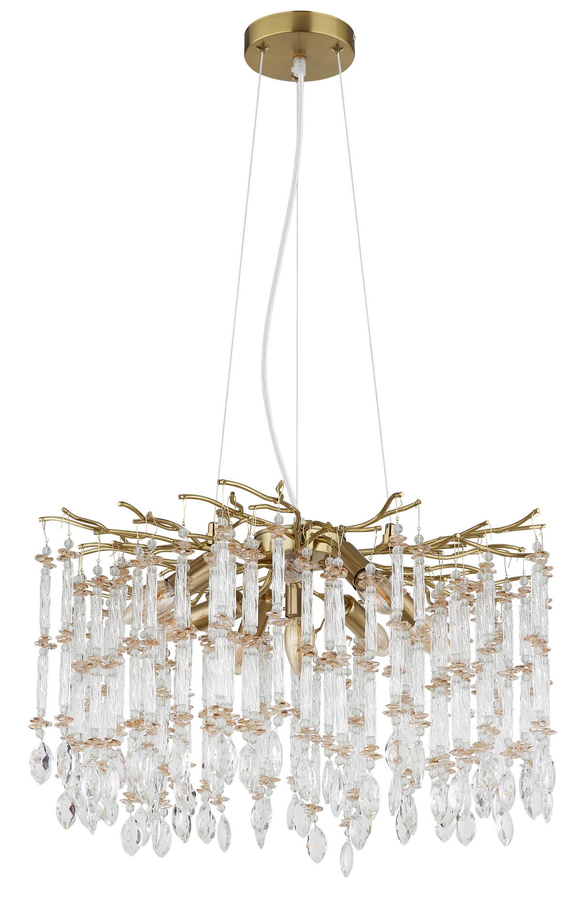Viseća Svjetiljka Gloria - prozirno/zlatne boje, Design, staklo/metal (60/120cm) - Globo