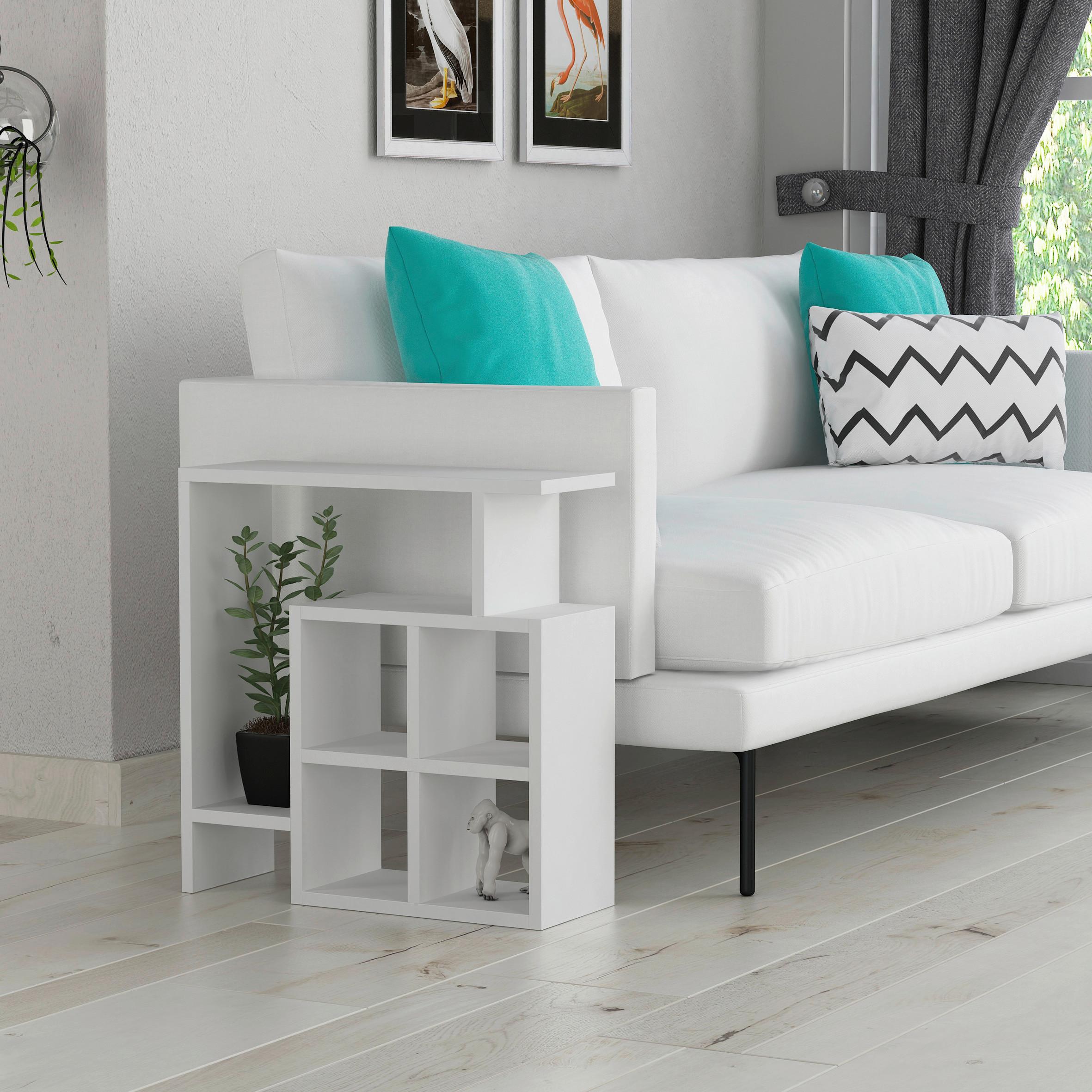 BEISTELLTISCH MONDRI BEISTELLTISCH - Weiss, Design, Holzwerkstoff (55/20/57cm) - Livetastic