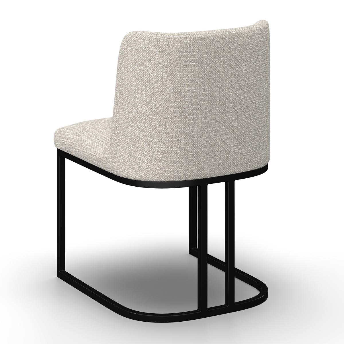 Stuhl Liara Hellgrau Webstoff Gepolstert - Hellgrau/Schwarz, MODERN, Holz/Textil (52/81,5/57cm) - Bessagi Home