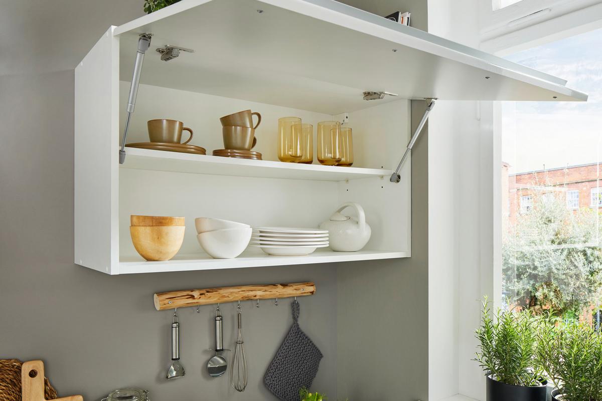 Eckküche Jazz mit Geräten ca.260x175cm Weiß Hochglanz - Weiß Hochglanz/Anthrazit, Basics, Holzwerkstoff/Kunststoff (260/175cm) - P & B