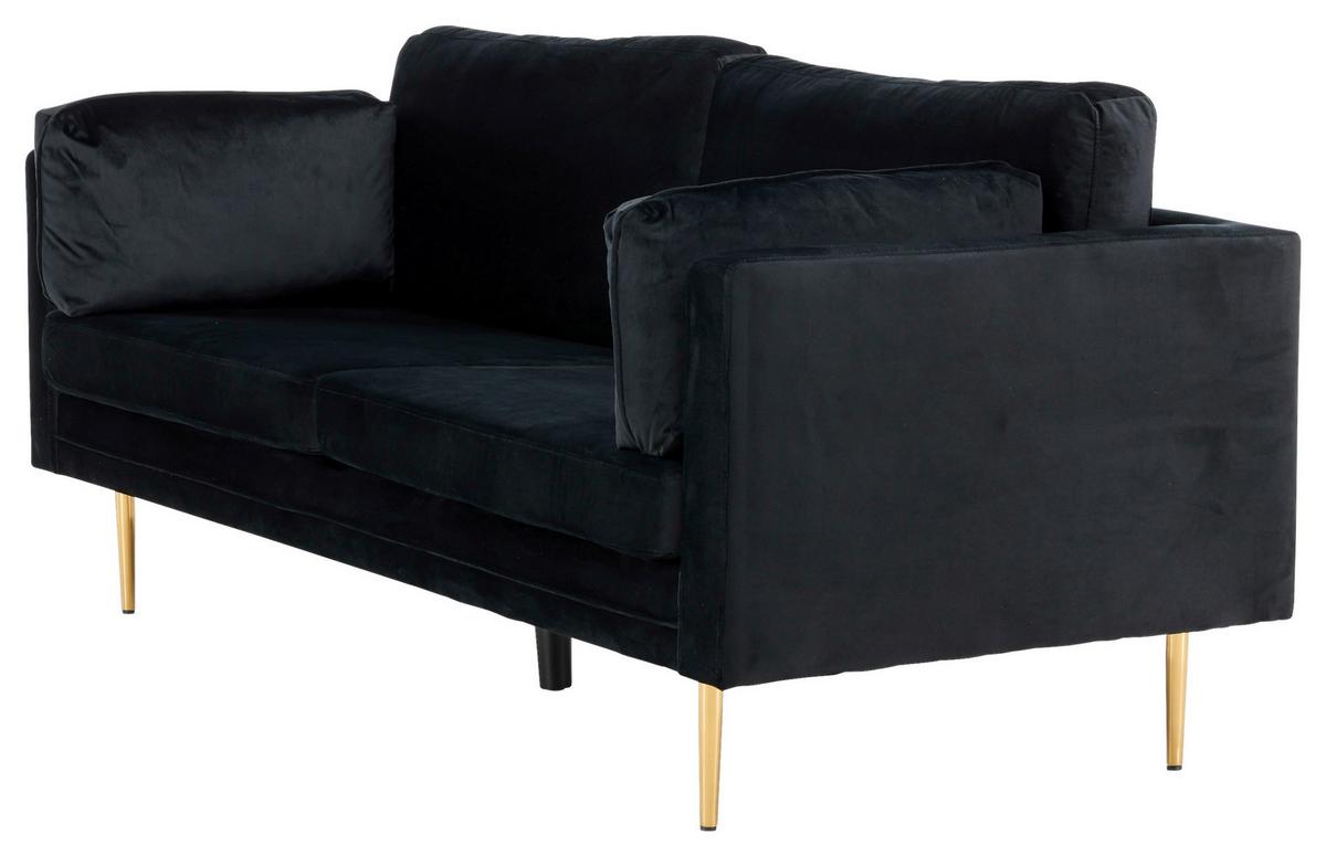 2-SITZER-SOFA BOOM - Goldfarben/Schwarz, Design, Textil/Metall (203/84/90cm) - Livetastic