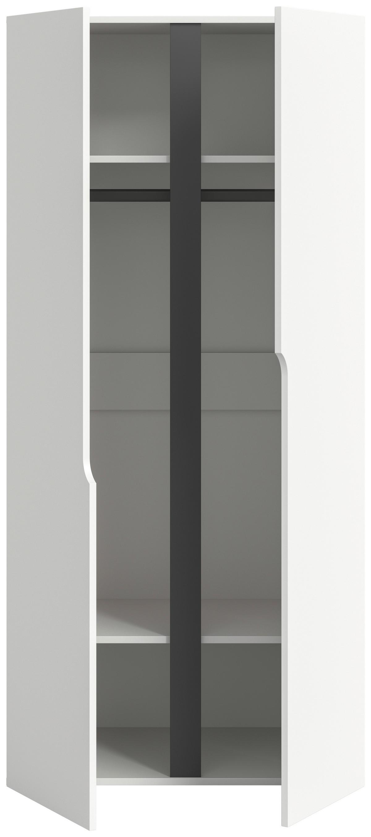 Drehtürenschrank ANGA Weiß - Weiß, MODERN, Holzwerkstoff (80/180/51cm) - MID.YOU