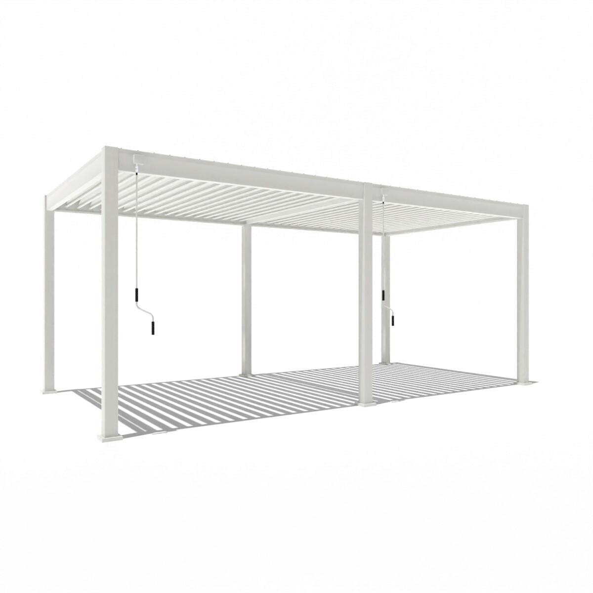 Pergola Superior, Bela, 3x6m - bela/visoki sijaj, Basics, kovina (300/255/600cm) - Gardenson