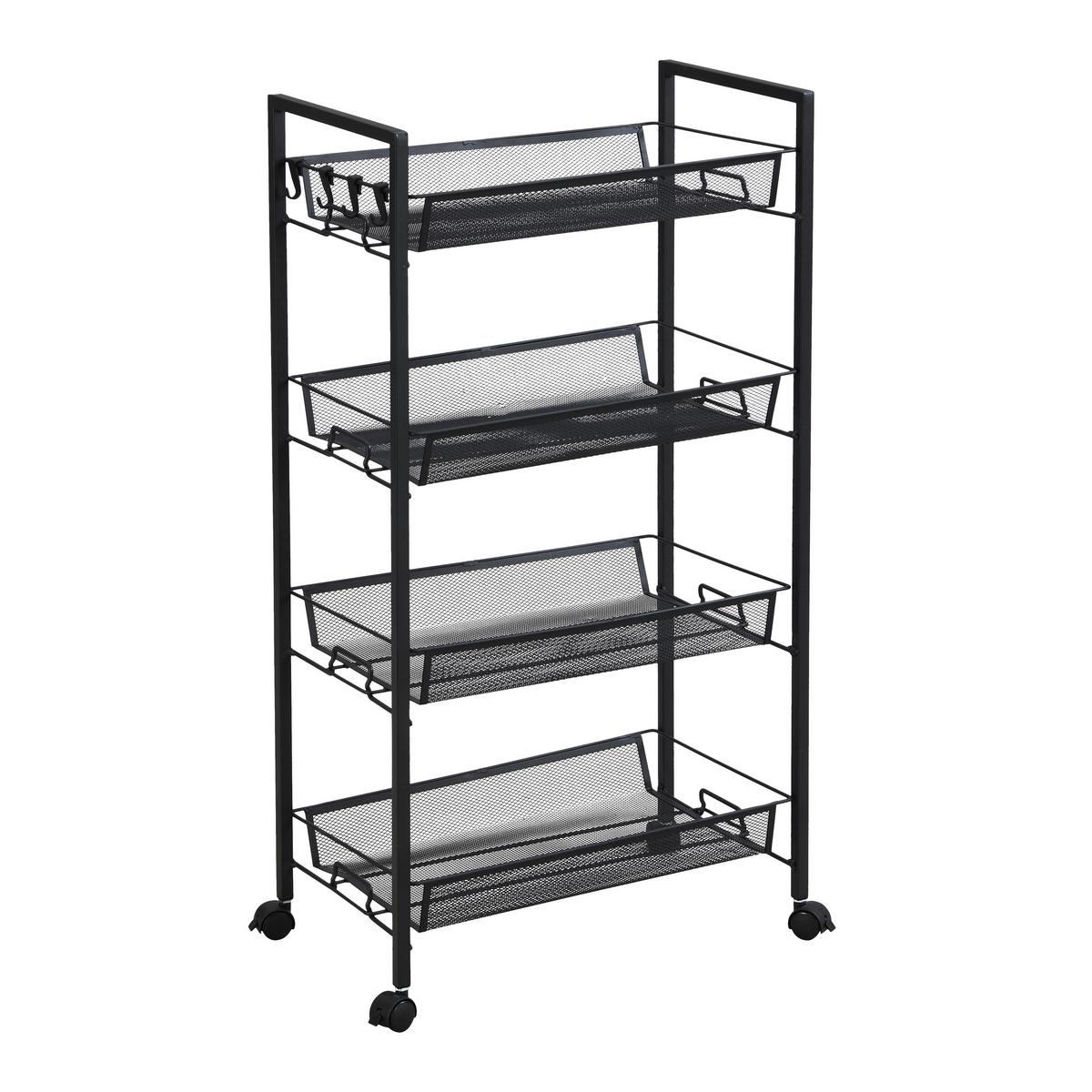 Višenamjenska Kolica Silvia 2 - crna, Moderno, metal/plastika (44/84/26cm) - Modern Living