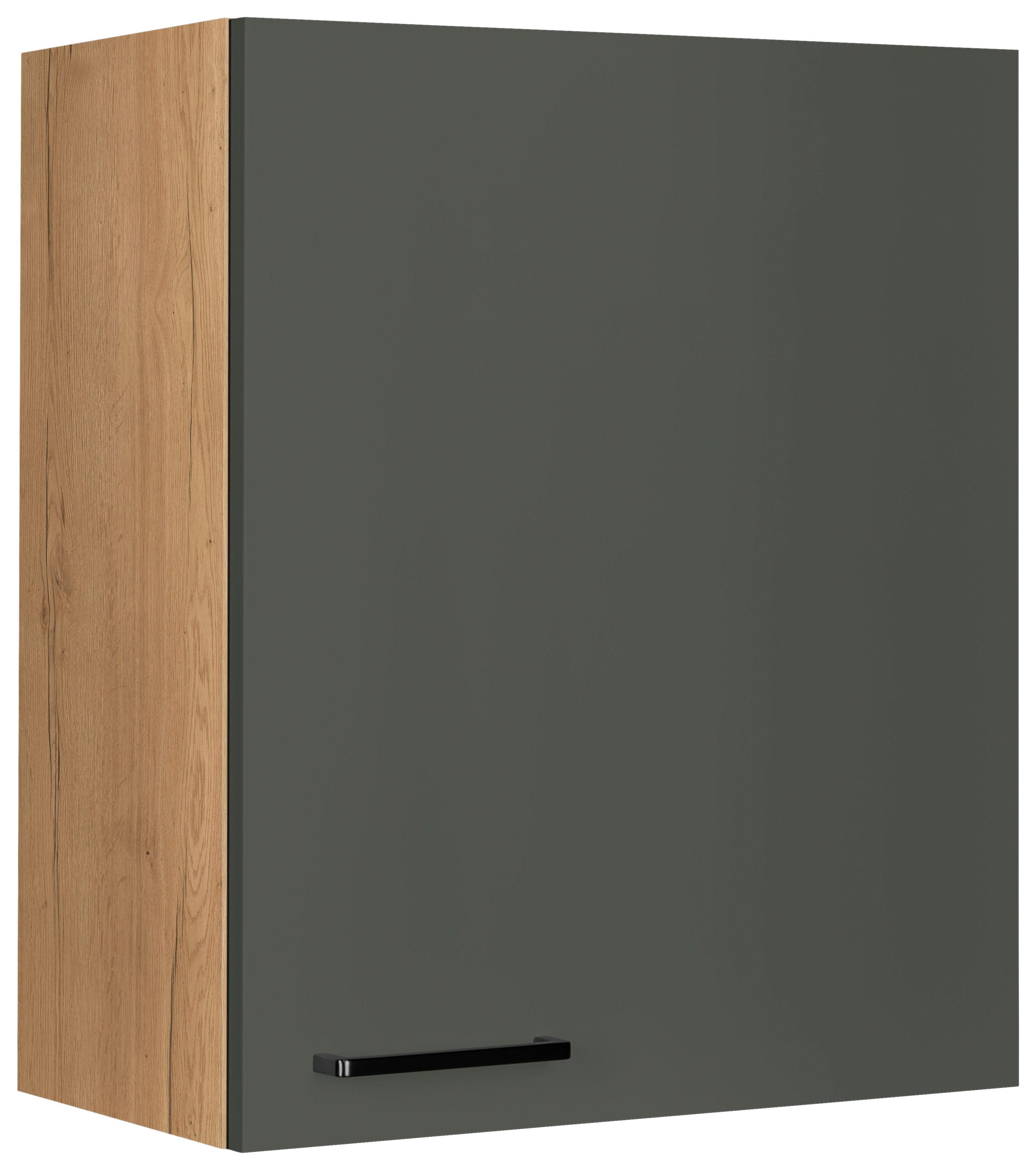 Küchenoberschrank Easytouch Grün - Eichefarben/Schwarz, MODERN, Holzwerkstoff/Metall (60/72/35cm) - Nobilia