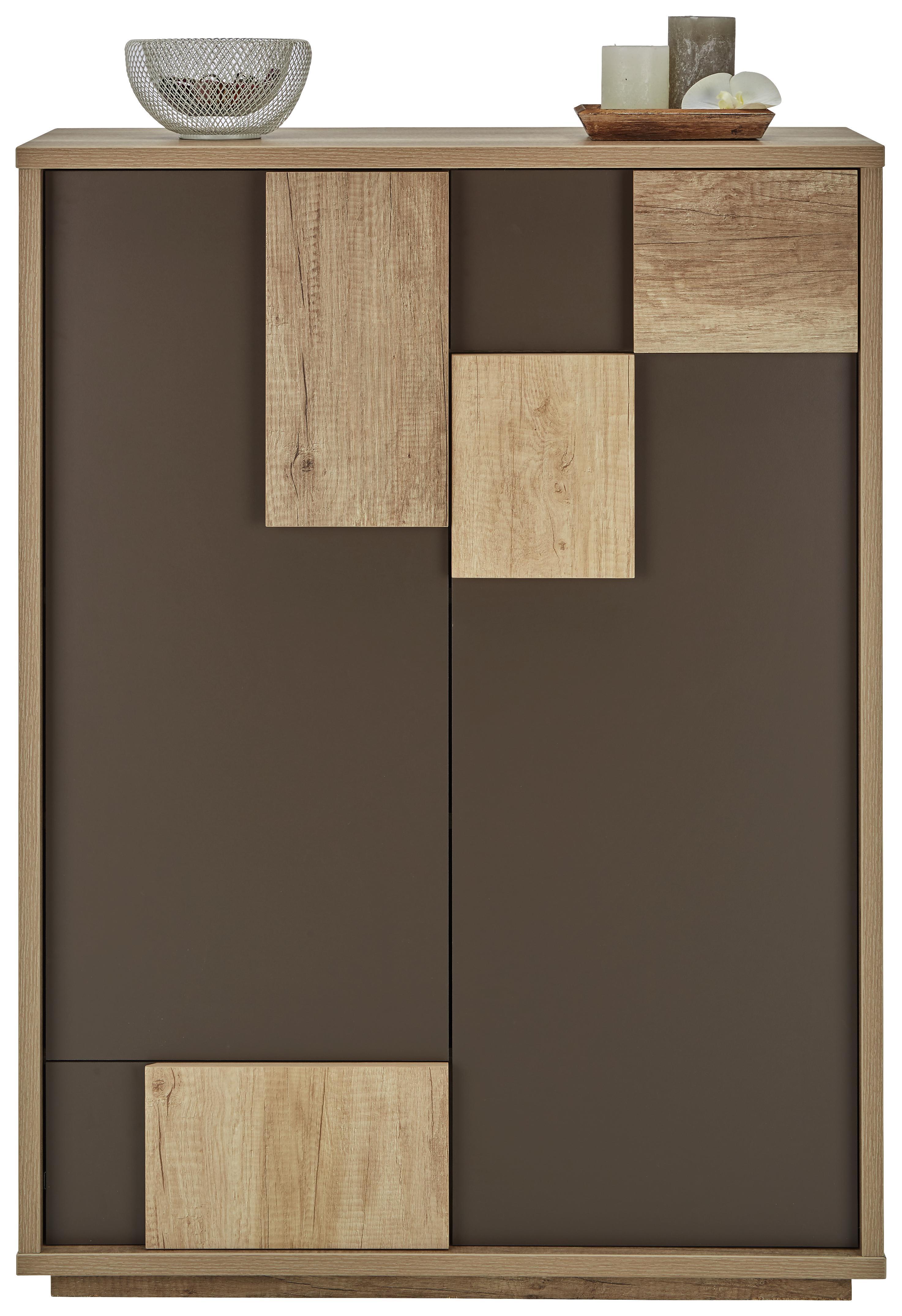 Schuhschrank Braun/Eichefarben - Eichefarben/Braun, MODERN, Holzwerkstoff (85,6/115/42cm) - Mömax modern living