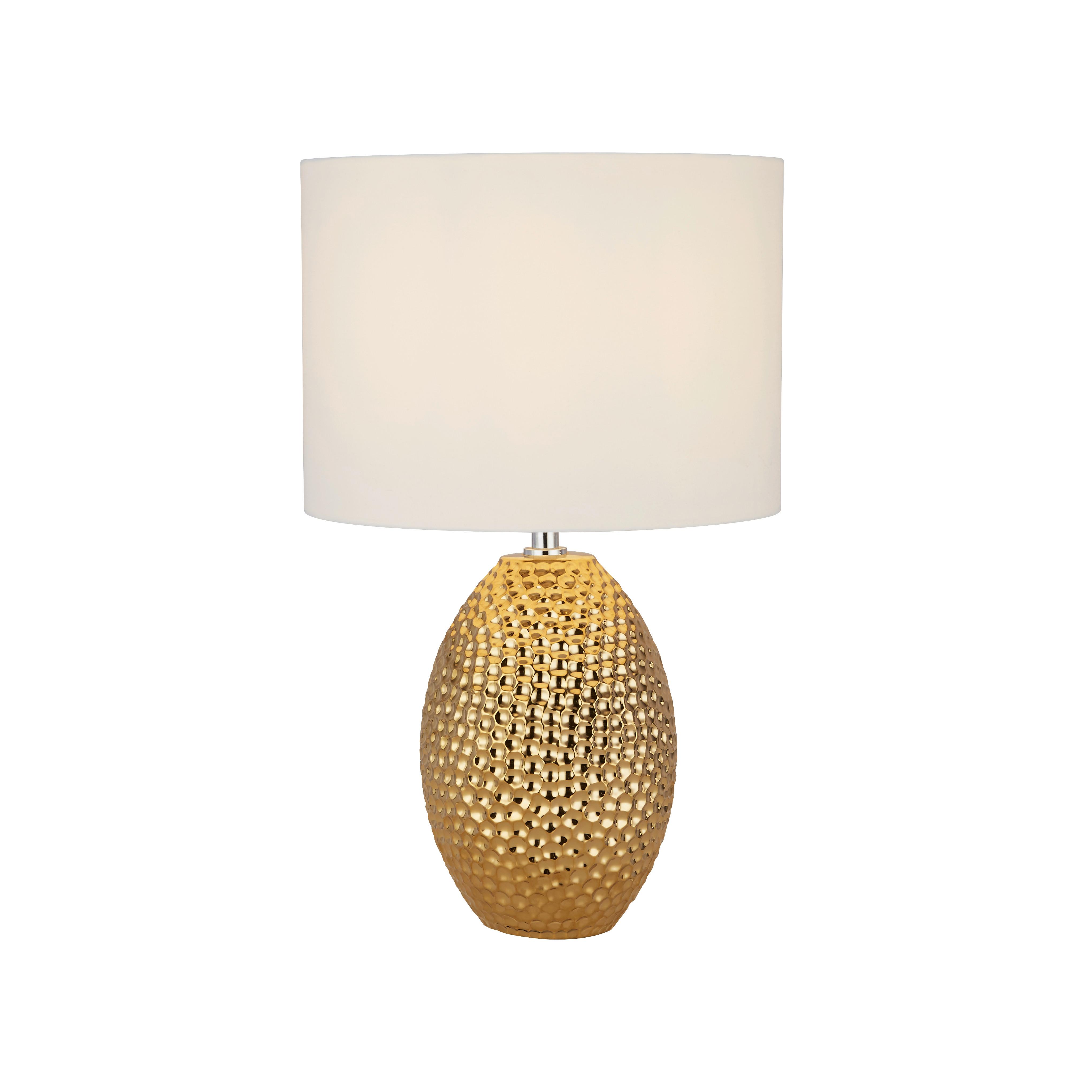 Asztali Lámpa Eu1034-1go - aranyszínű, Design, műanyag/textil (28/31cm)