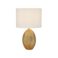 Asztali Lámpa Eu1034-1go - aranyszínű, Design, műanyag/textil (28/31cm)