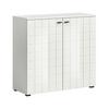 Komoda Monte - bijela visoki sjaj/crna, Design, drvni materijal/plastika (92/86/37cm) - Modern Living