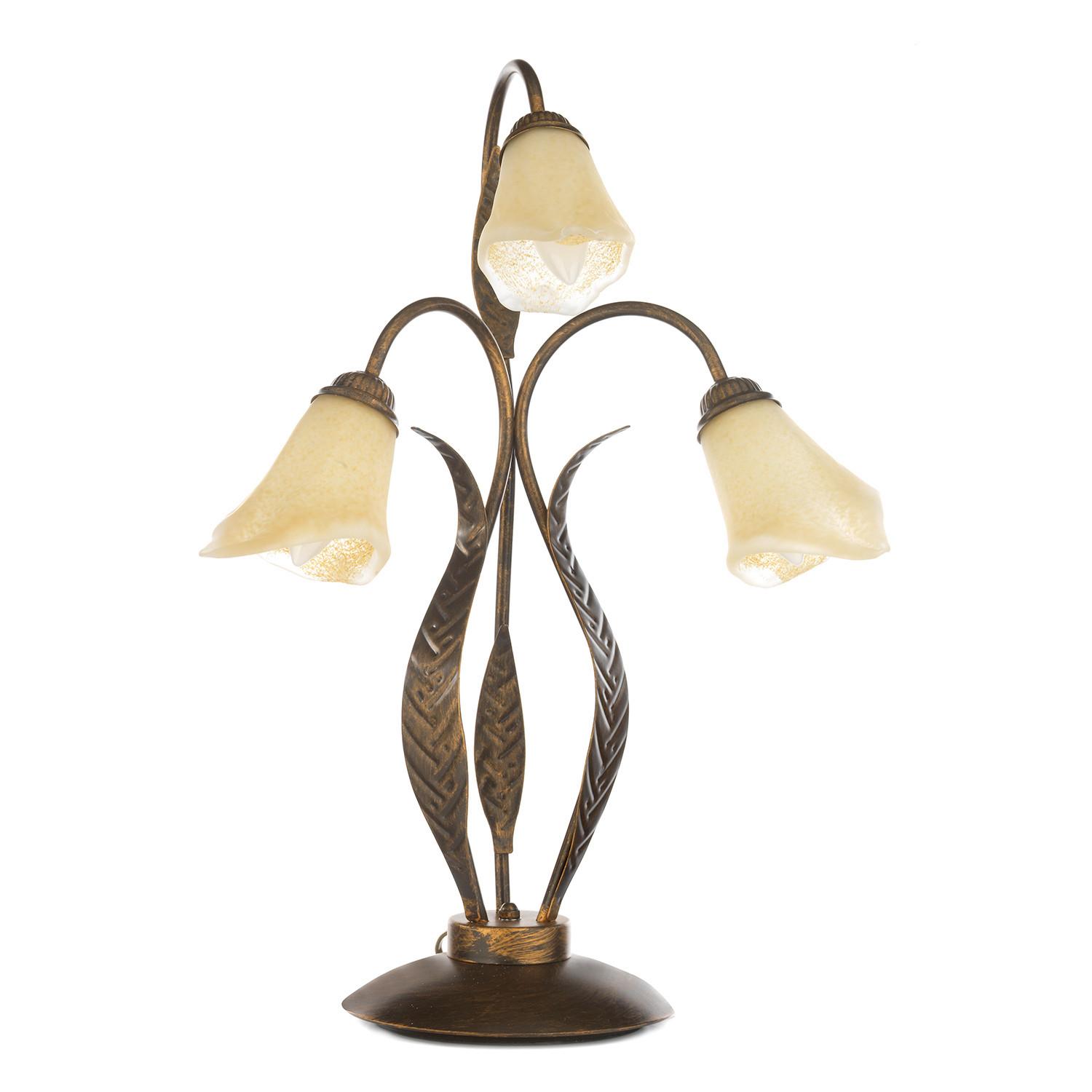 Tischleuchte Alga Bronzefarben max. 6 Watt - Bronzefarben, KONVENTIONELL, Glas/Metall (48/48/61cm)