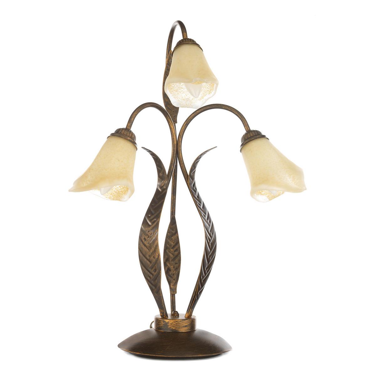 Tischleuchte Alga Bronzefarben max. 6 Watt - Bronzefarben, KONVENTIONELL, Glas/Metall (48/48/61cm)