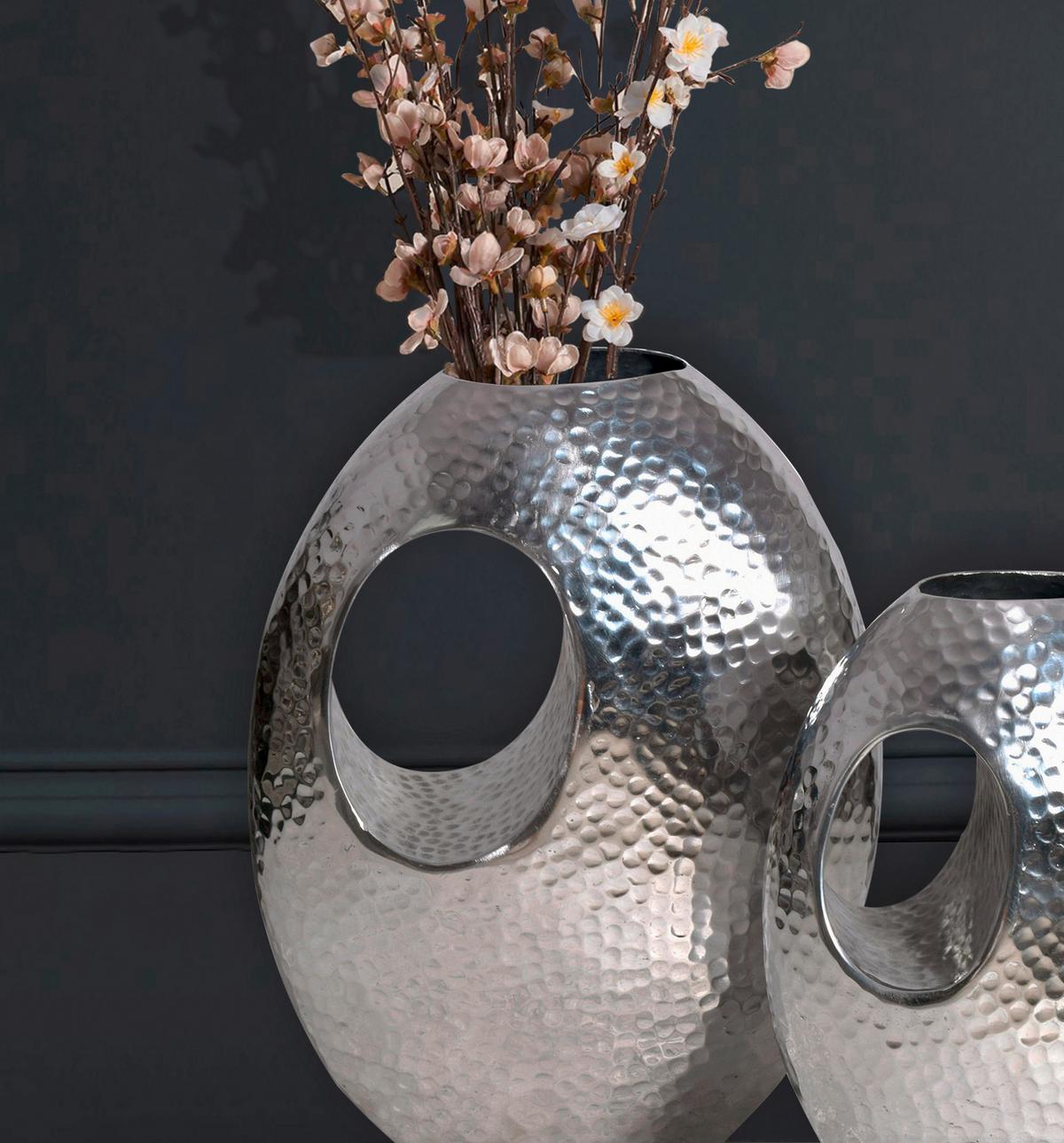 VASE WL7.189 - Silberfarben, Design, Metall (29/39/16,5cm) - Livetastic