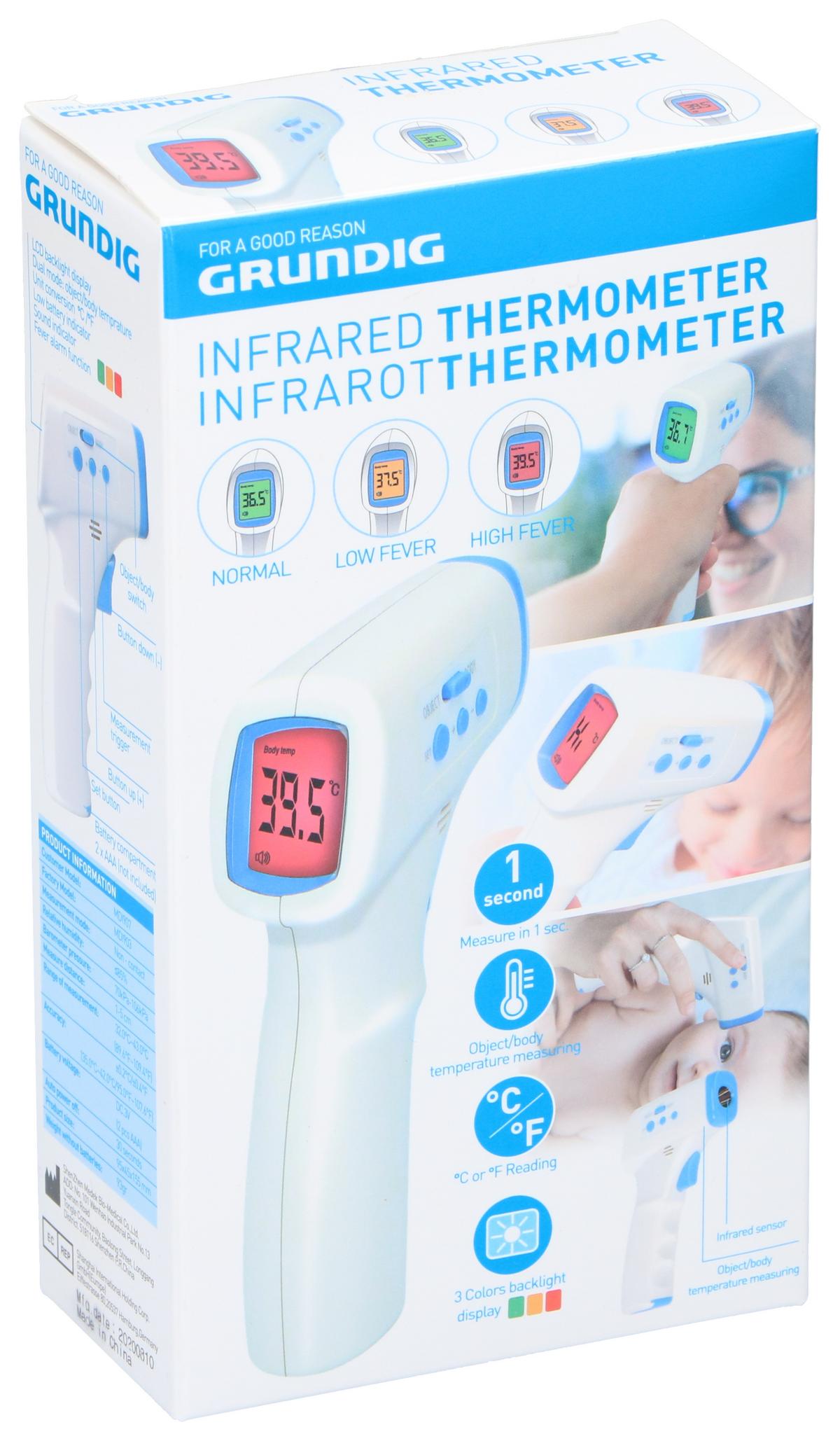 Grundig Fieberthermometer AD801 aus Kunststoff in Weiß - Weiß, Kunststoff (9,5/5,5/15,5cm) - Grundig