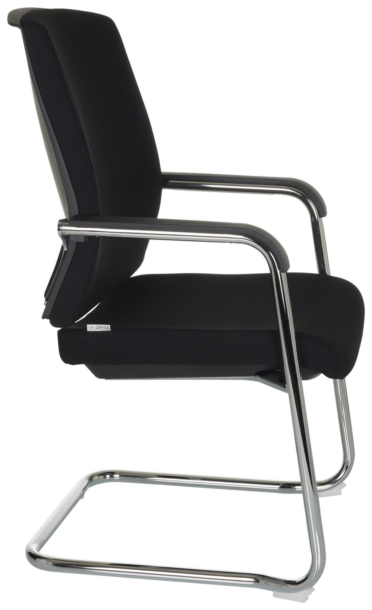 Konferenčni Stol Levia Vp, Črna - srebrne barve/črna, Basics, kovina/tekstil (59/96/61cm) - MID.YOU