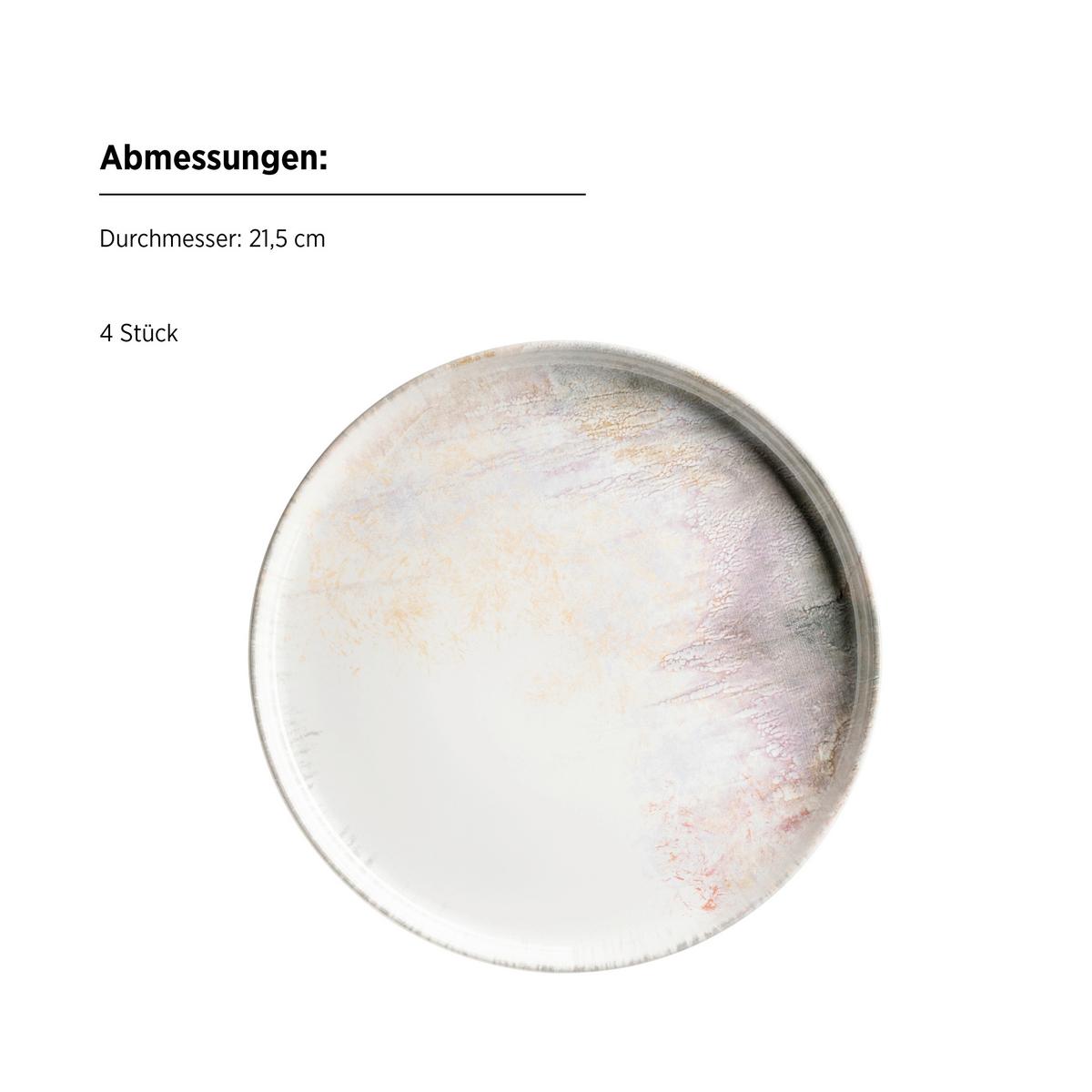 Desserttellerset 935634 - Weiss/Lila, Basics, Keramik (21,5/2,5cm) - Mäser