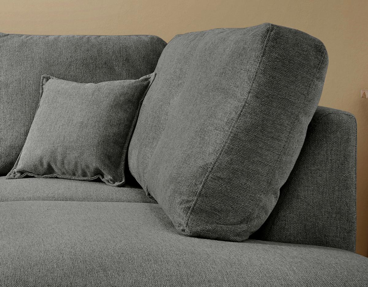 Wohnlandschaft Valentina Anthrazit Struktur - Anthrazit/Naturfarben, KONVENTIONELL, Holz/Textil (230/200cm) - P & B