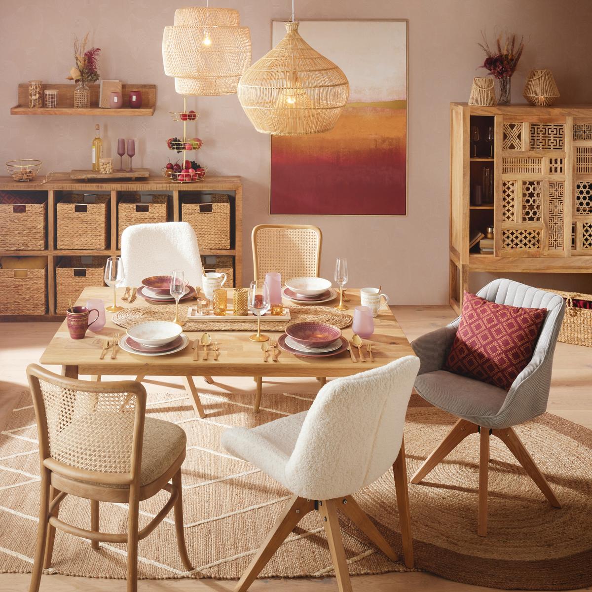Esstisch aus Wildeiche massiv - Eichefarben, Konventionell, Holz (140/75/90cm) - Zandiara