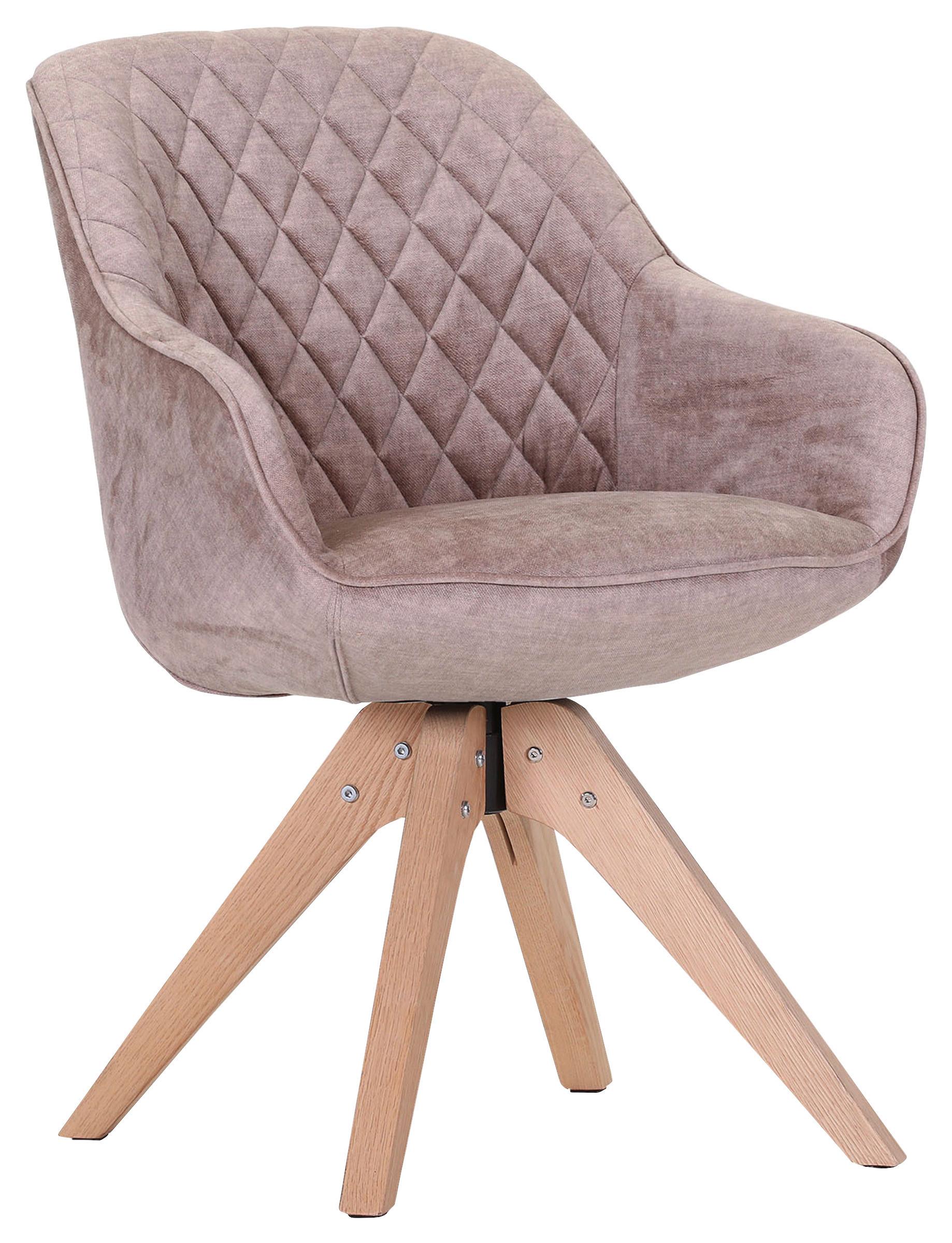 KRZESŁO Z PODŁOKIETNIKAMI COOL - kolor dębowy/kolor naturalny, Lifestyle, tkanina/drewno (60/83/65cm) - Landscape